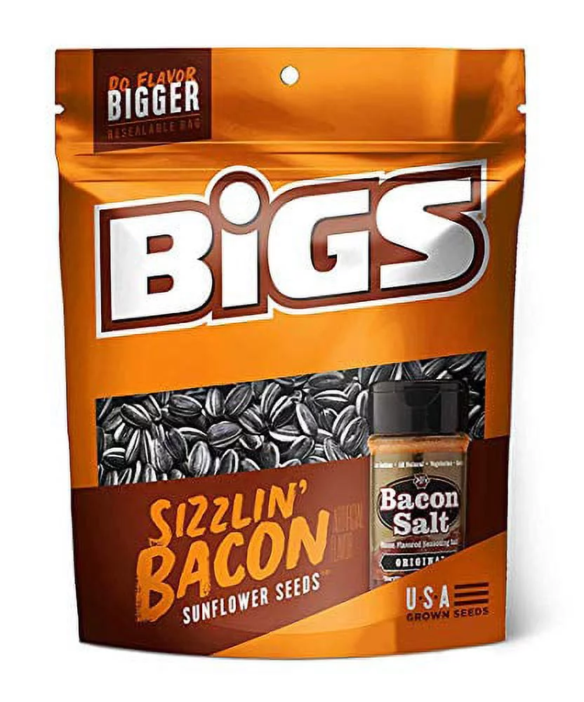BIGS Sunflower Seeds 3.63 oz - Pack of 3 (Sizzlin' Bacon)