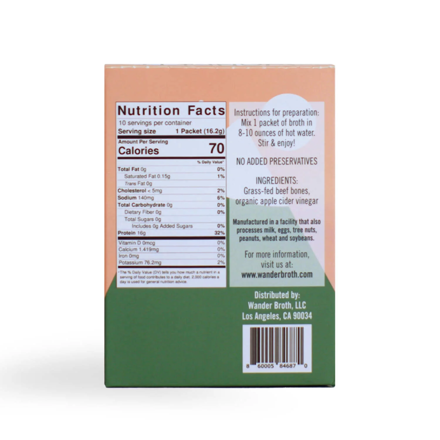 No Salt Added Grass-Fed Beef Bone Broth