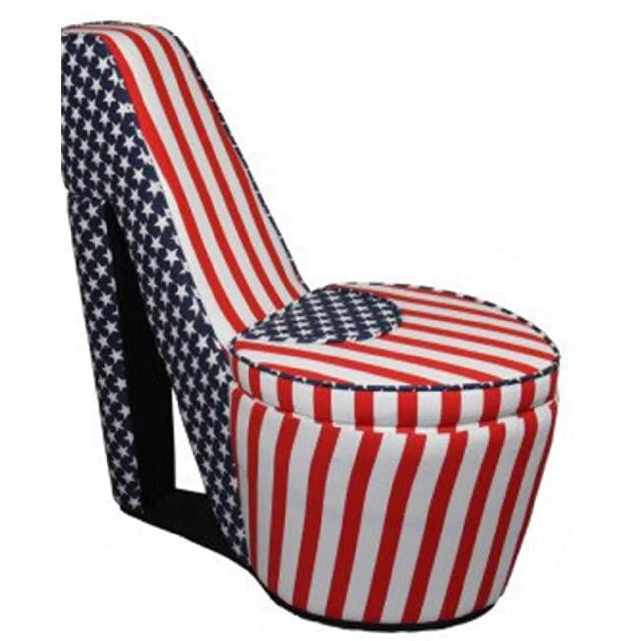 Ore International Patriotic Red Stripes High Heels Storage Chair