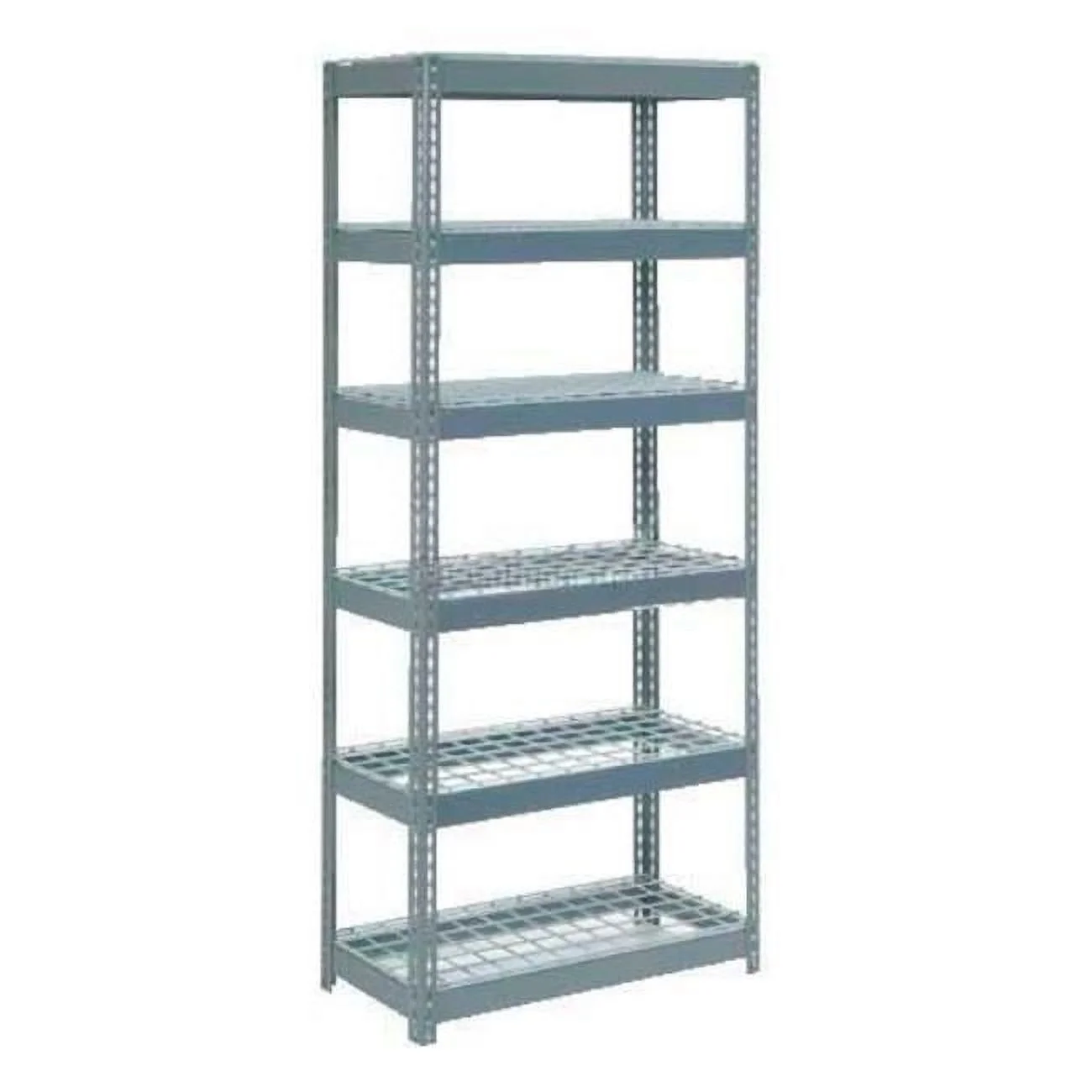 Global Industrial  Extra Heavy Duty Shelving with 6 Shelves & Wire Deck - Gray - 36 x 12 x 72 in.