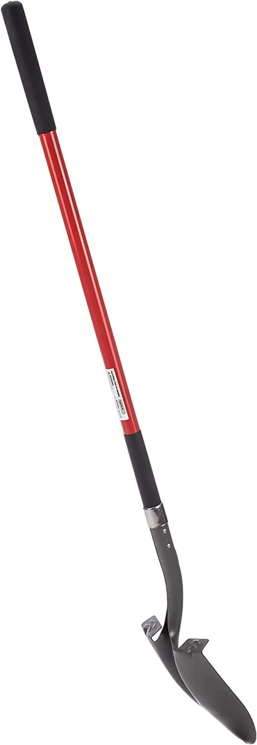 Radius Garden 58-in Long Handle Round Point Digging Shovel, Steel Shovel Head with Fiberglass Shaft