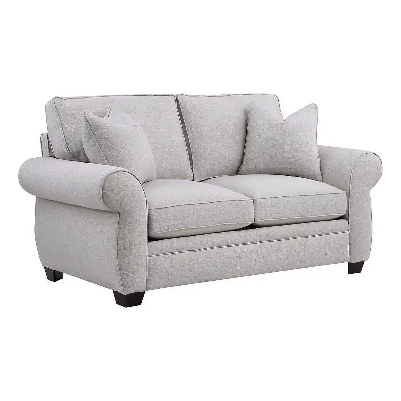 Porter Designs Oasis Transitional Fabric Loveseat with Rolled Arms in Cream