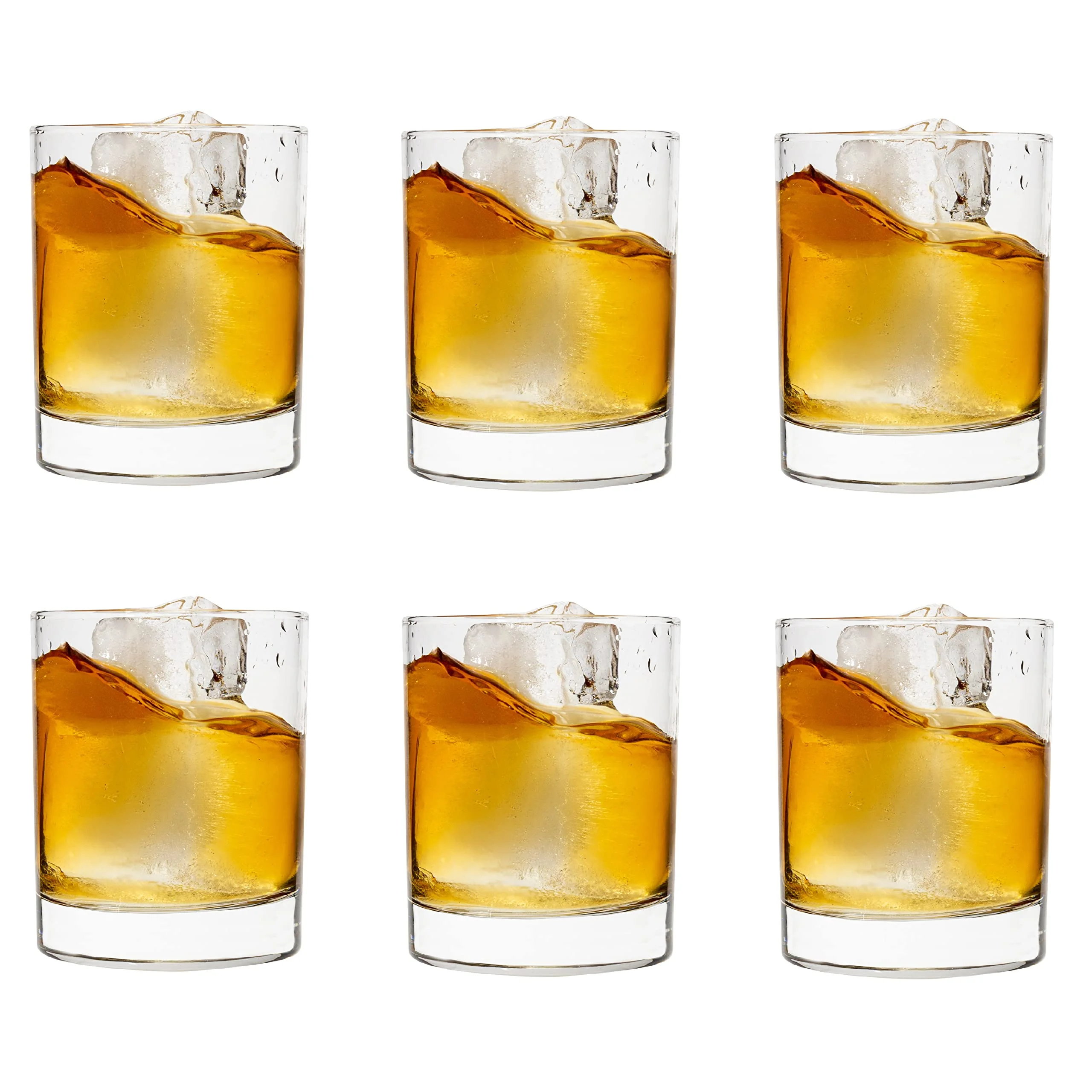 Vikko Whiskey Glasses, 10.25 Oz Scotch Glasses, Set of 6 Old Fashioned Glasses, Crystal Clear Bar Glass, Sturdy Base