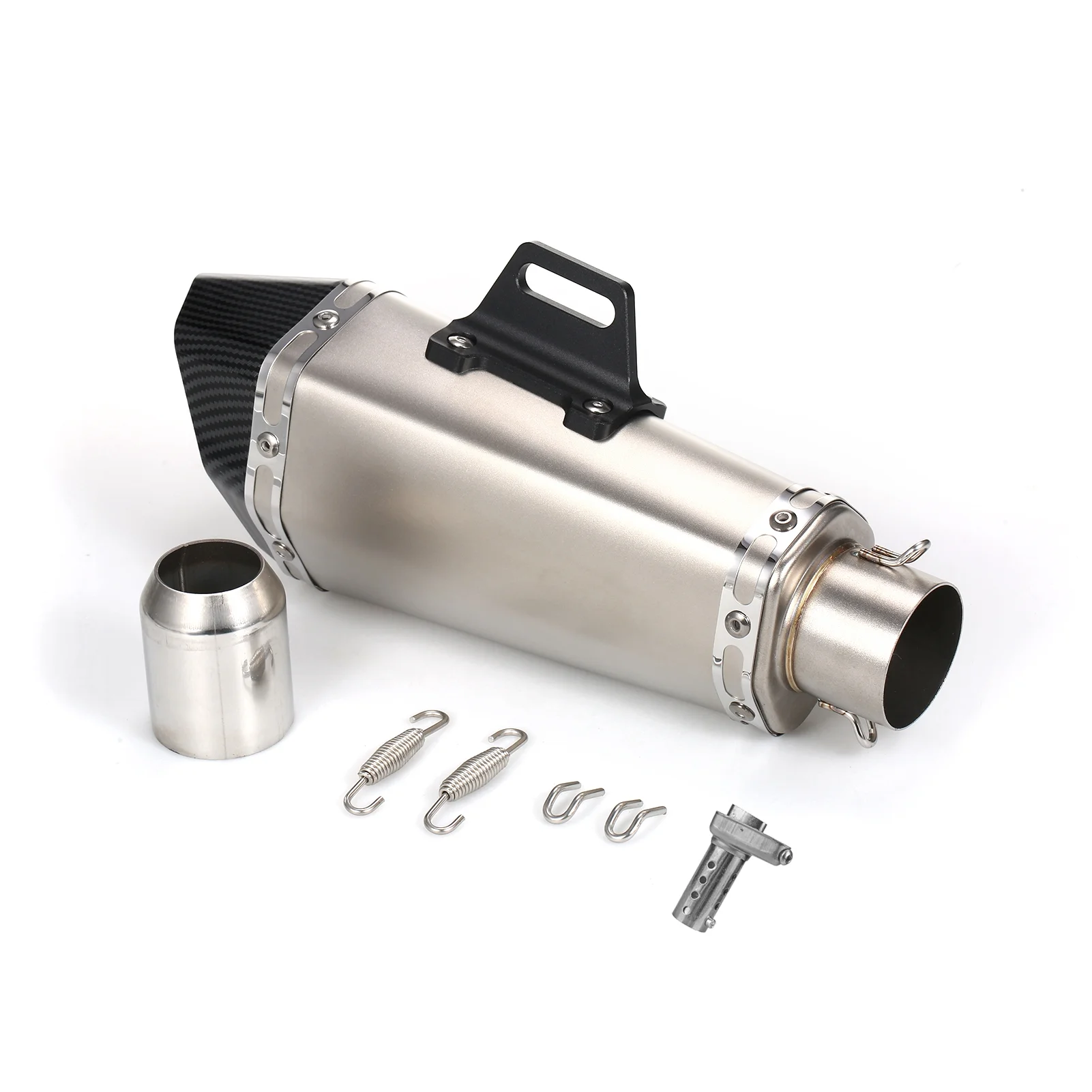 Nebublu Motorcycle exhaust pipe,Style Tail Tube Tail Tube Temperature Pipes Unversal Slip Muffler Pipes Temperature Resistant ATV 1.5-2'' Inlet Fashion Style Tail  R25 R6 Z900 Z800  ATV ZX6R 10R