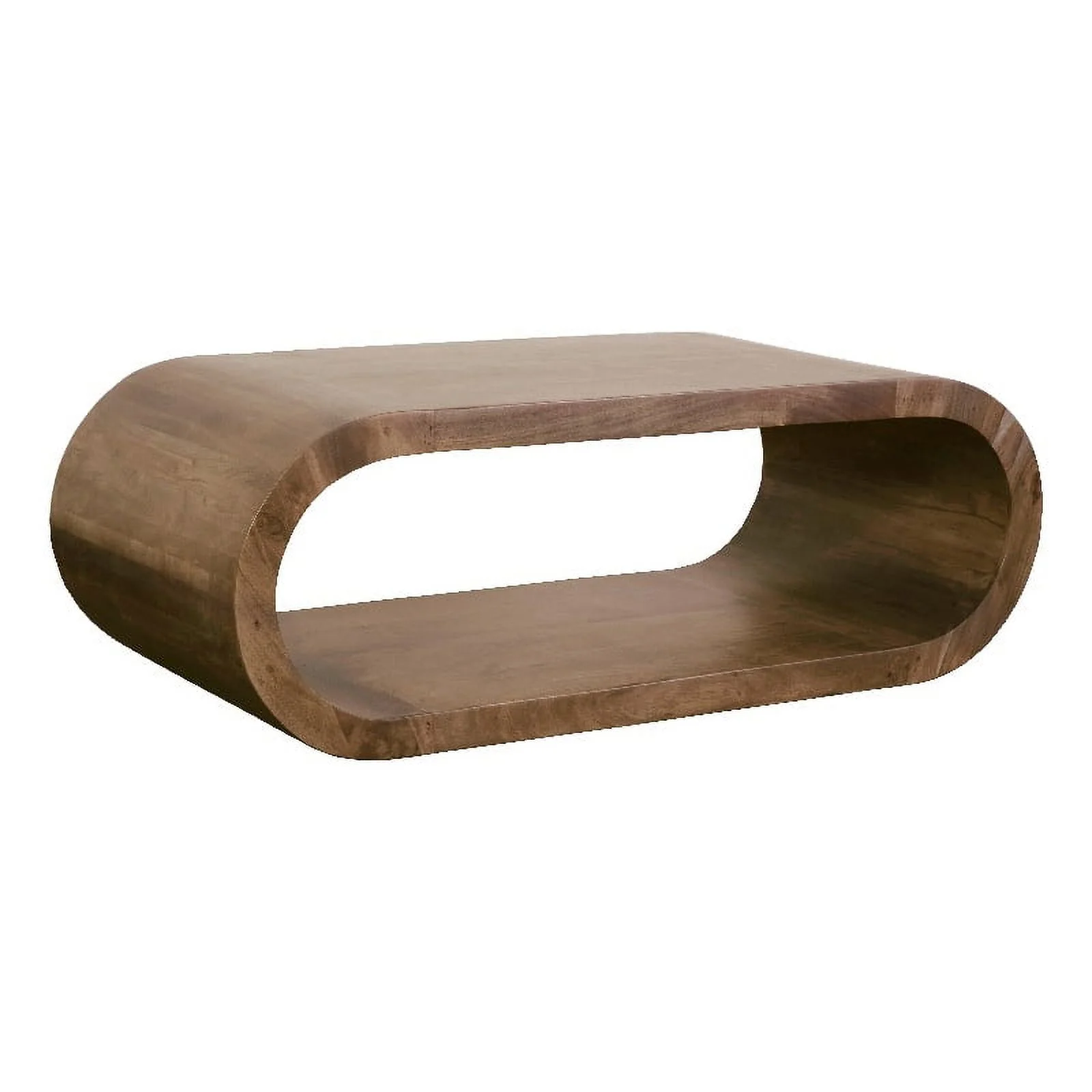 Porter Designs Ellipse Solid Acacia Wood Coffee Table - Gray