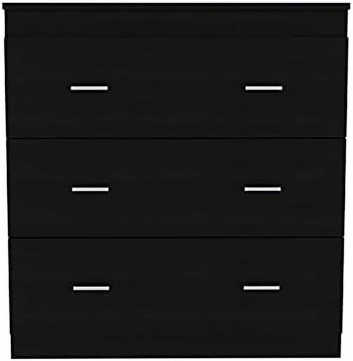 HBLUKDL Capri Three Drawer Dresser   Top  Metal Handles  White