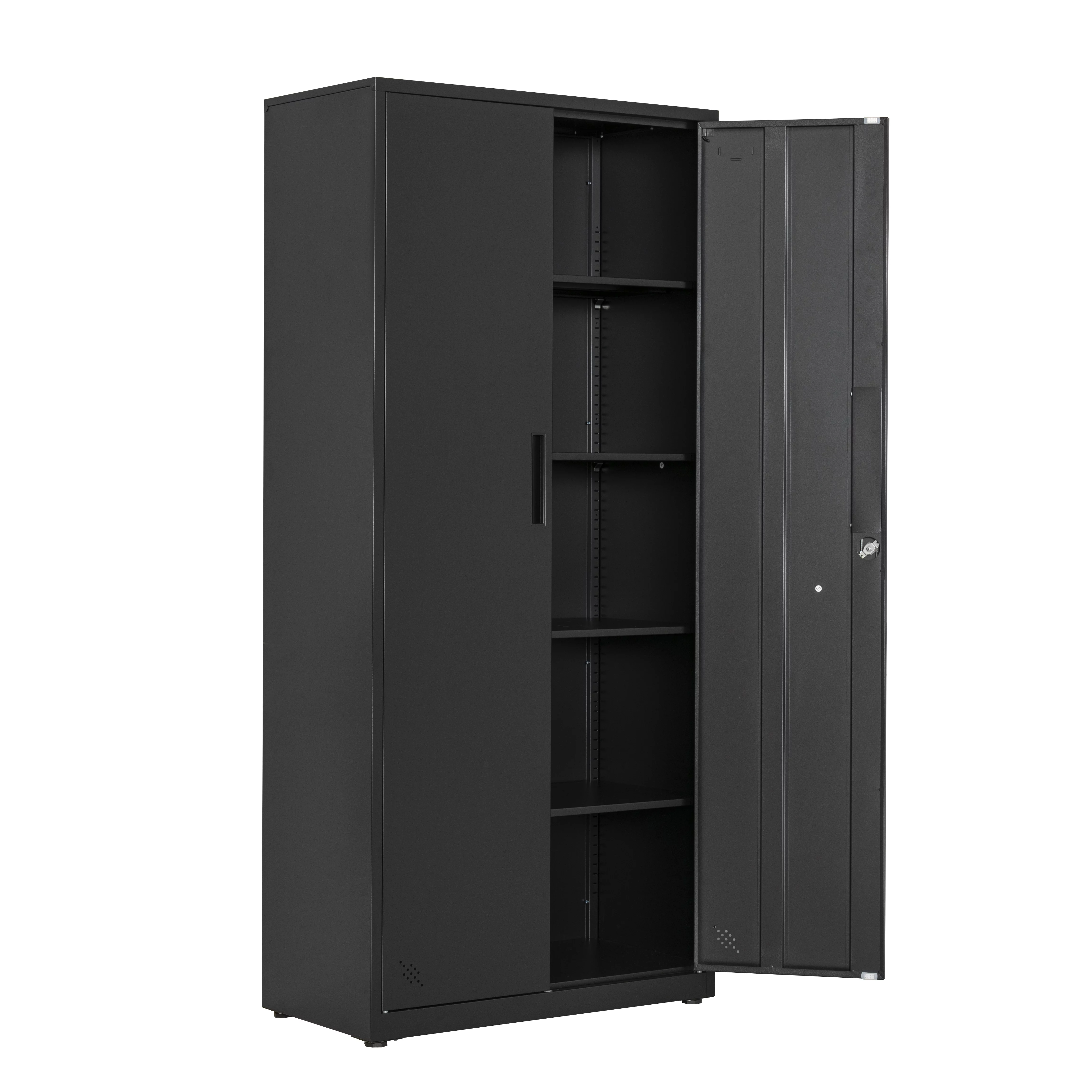 Lockable Storage Cabinet, Metal Tool Storage Cabinets with Doors, 69 inch Tall File Cabinet with 4 Adjustable Shelves, Home Shop Warehouse Locker