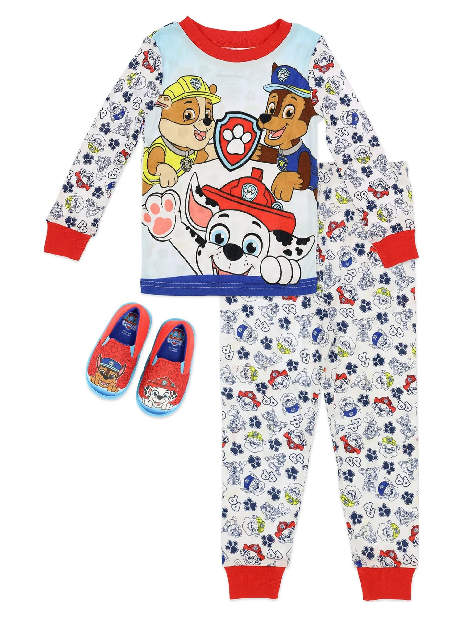 Paw Patrol Toddler Boys Pajama & Slipper Cozeez Set (2T-5T)