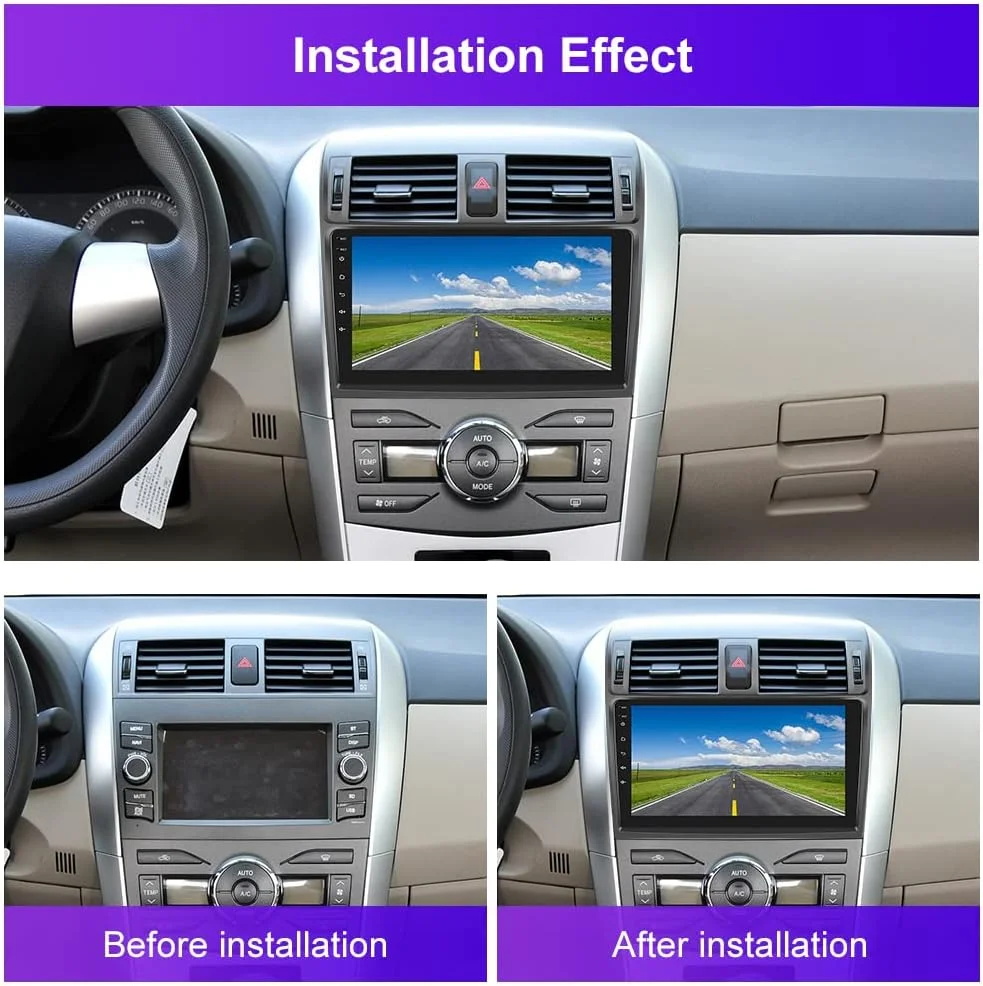 THONZER for Toyota Corolla 2009-2013 with GPS Navigation Android Car Stereo, Rimoody 9 Inch Touch Screen Car Radio with Bluetooth FM WiFi Mirror Link + Backup Camera