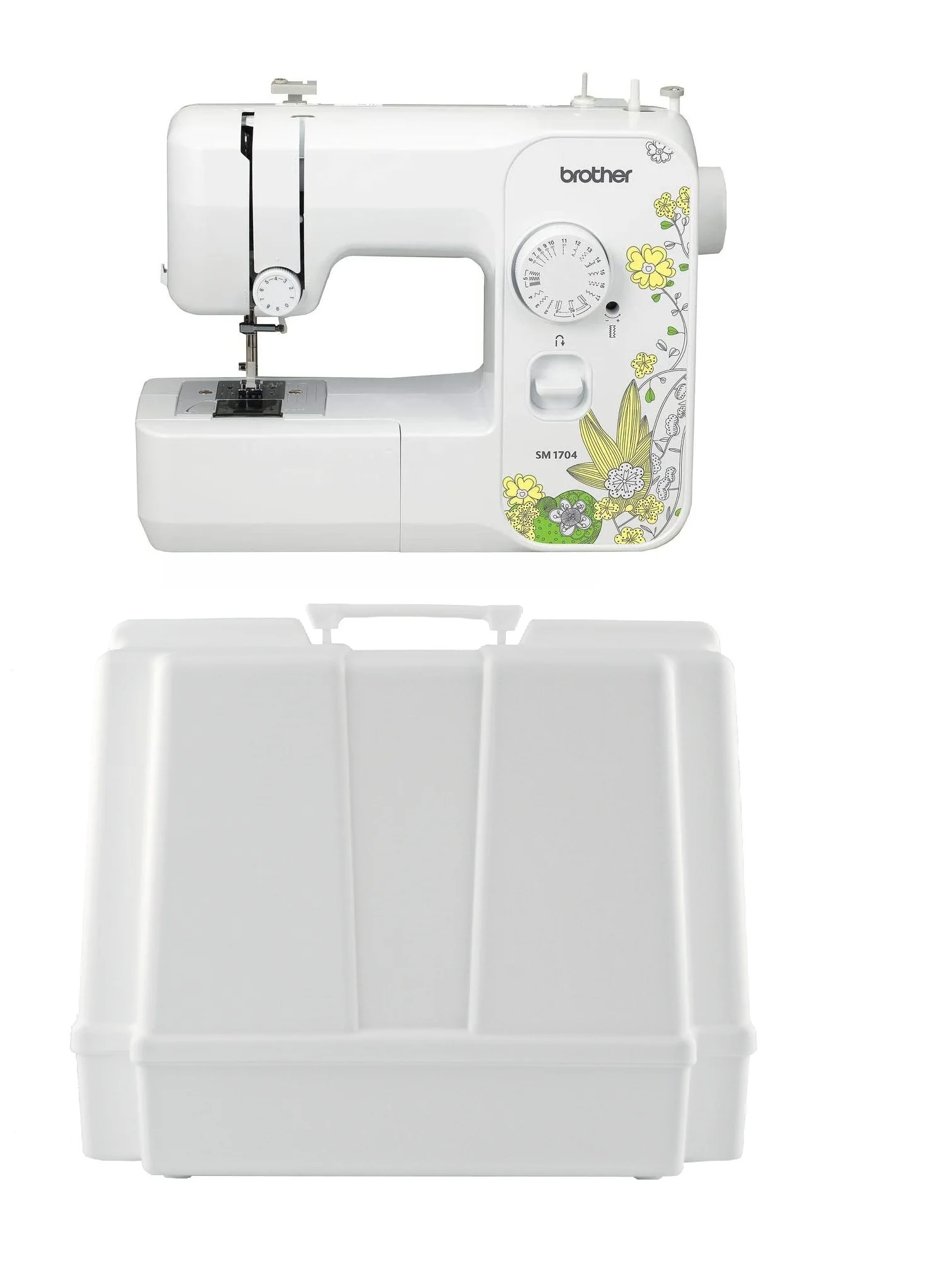Brother SM1704 17-Stitch Free Arm Sewing Machine and 5300A Hard Case for Carrying and Storage