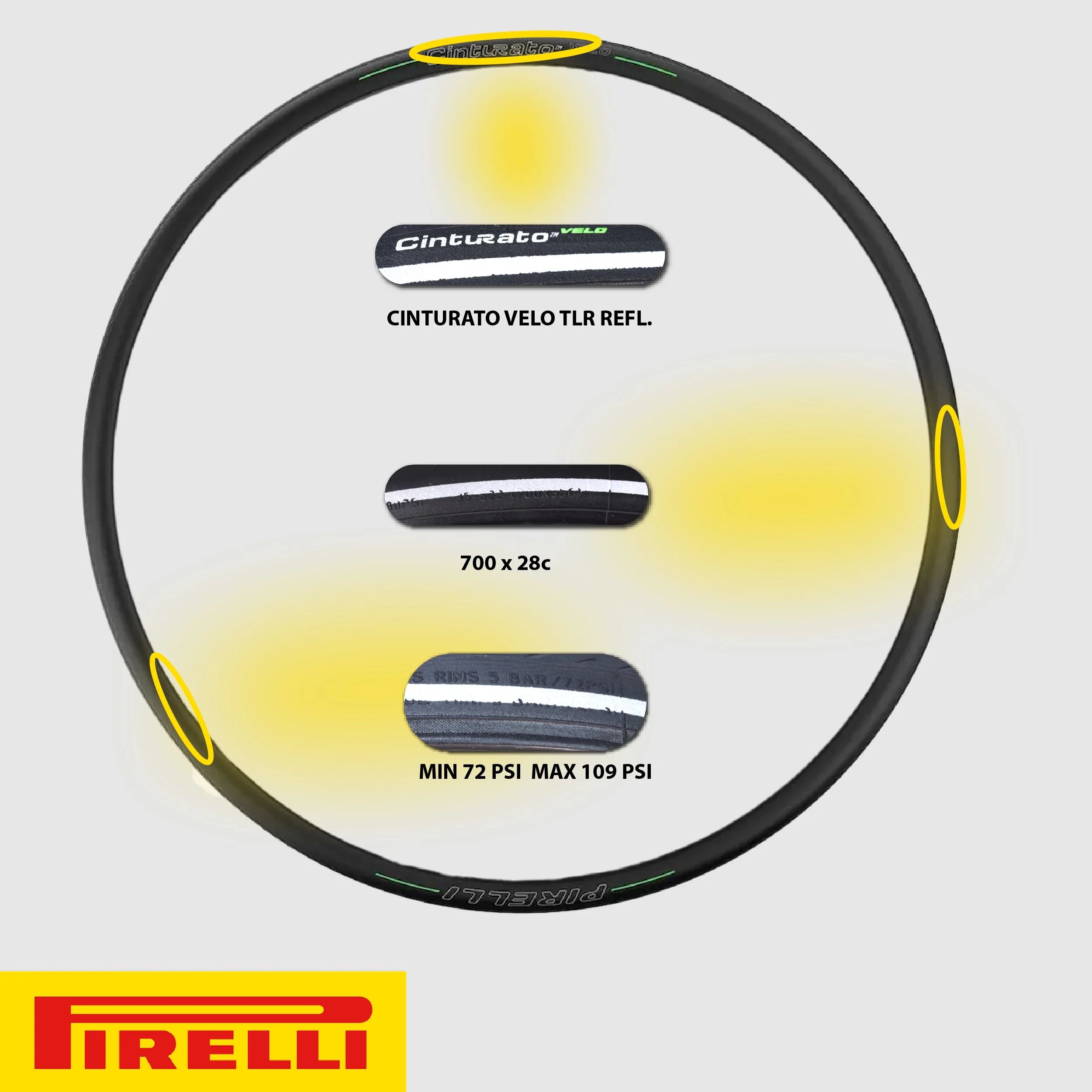 Pirelli Cinturato Velo TLR Classic Bicycle Tire 28-622 (700x28c) + SmarTUBE 23/32-622 Presta 60mm - 2 Pack