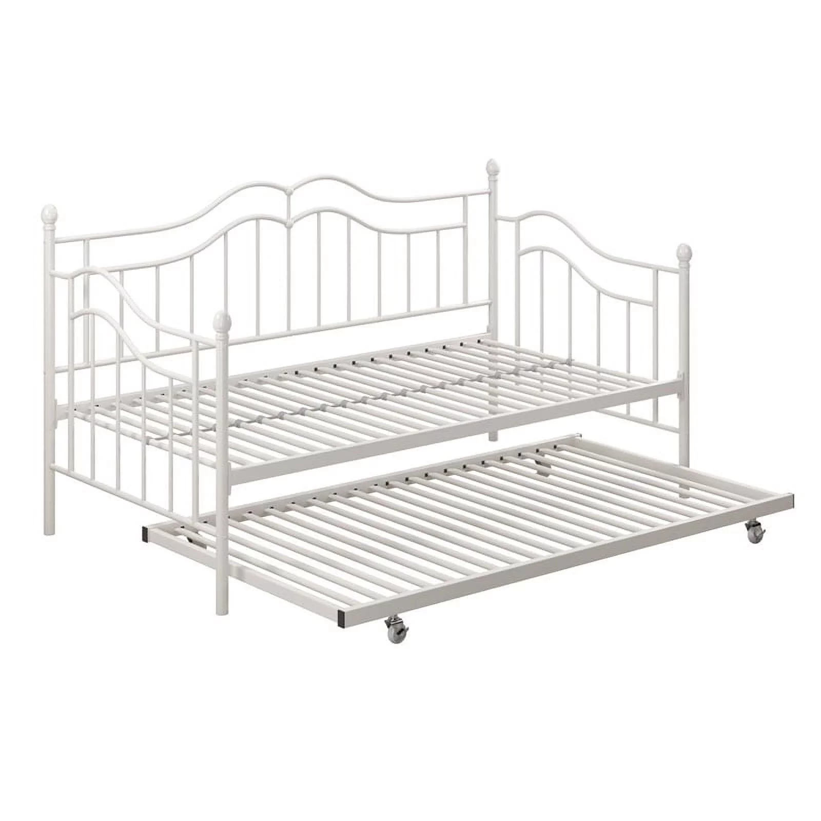 DHP Tatiana Metal Twin Daybed and Trundle in White