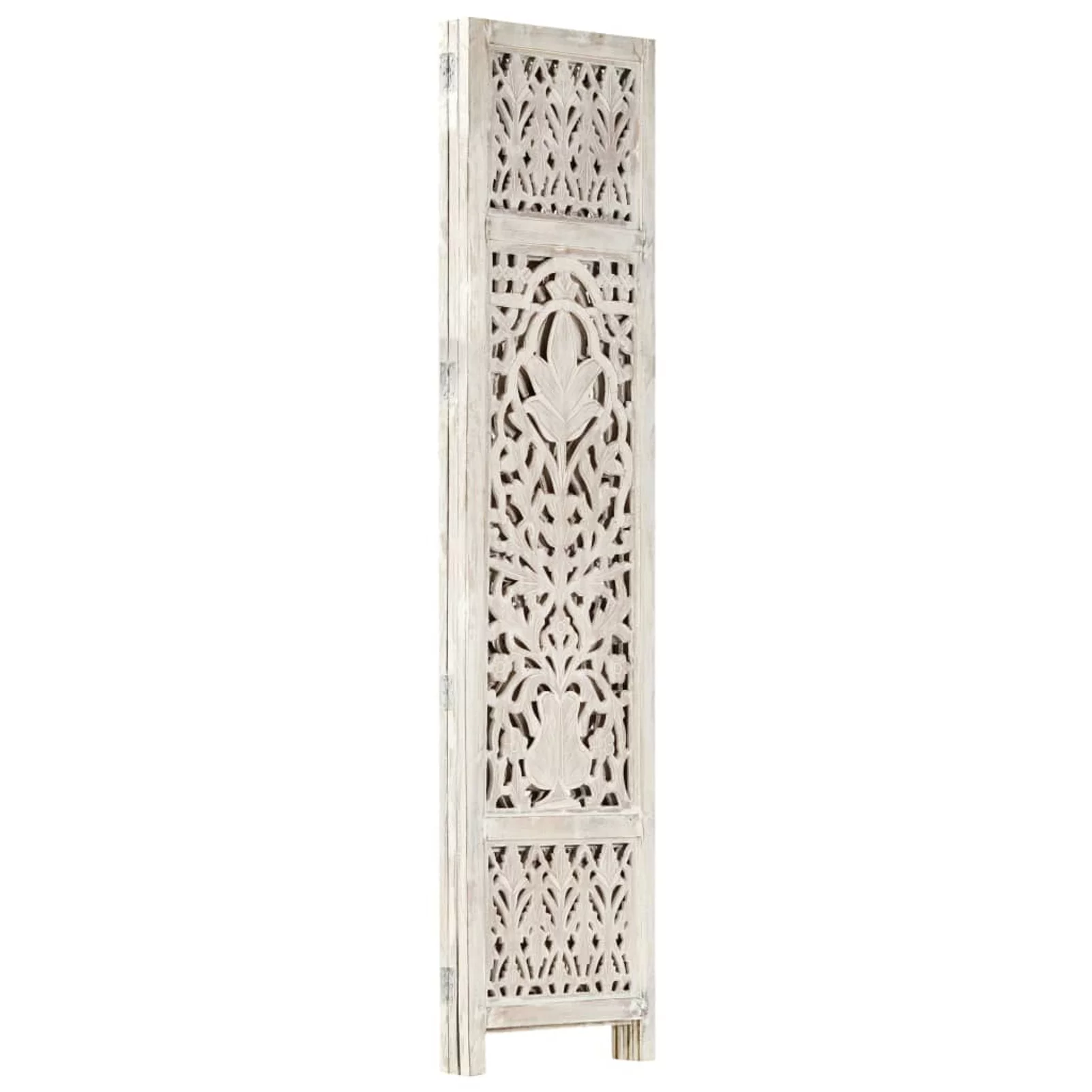 Suzicca Hand carved 3-Panel Room Divider White 47.2
