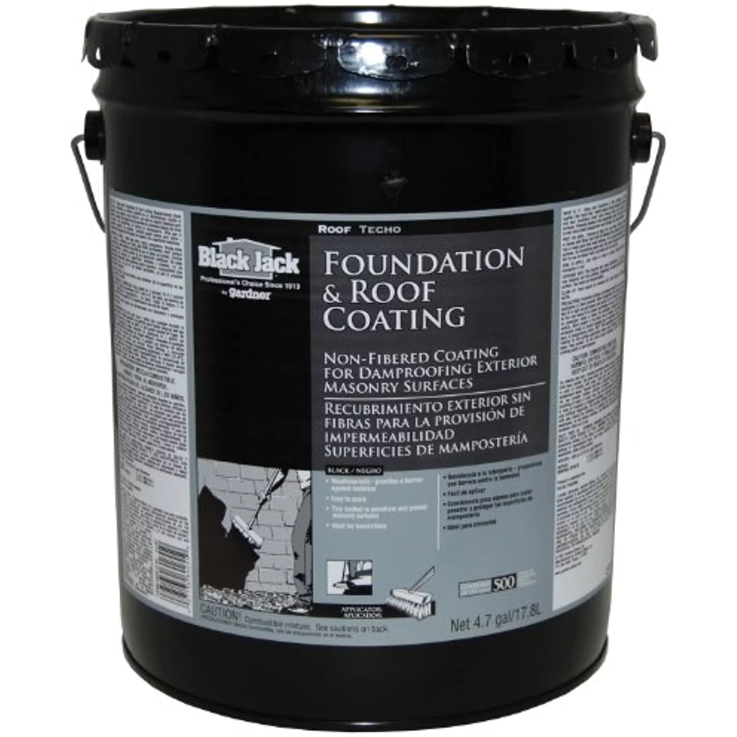Gardner 6025-9-30 0125-GA Foundation and Roof Coating, Black, Liquid, 5 gal Pail