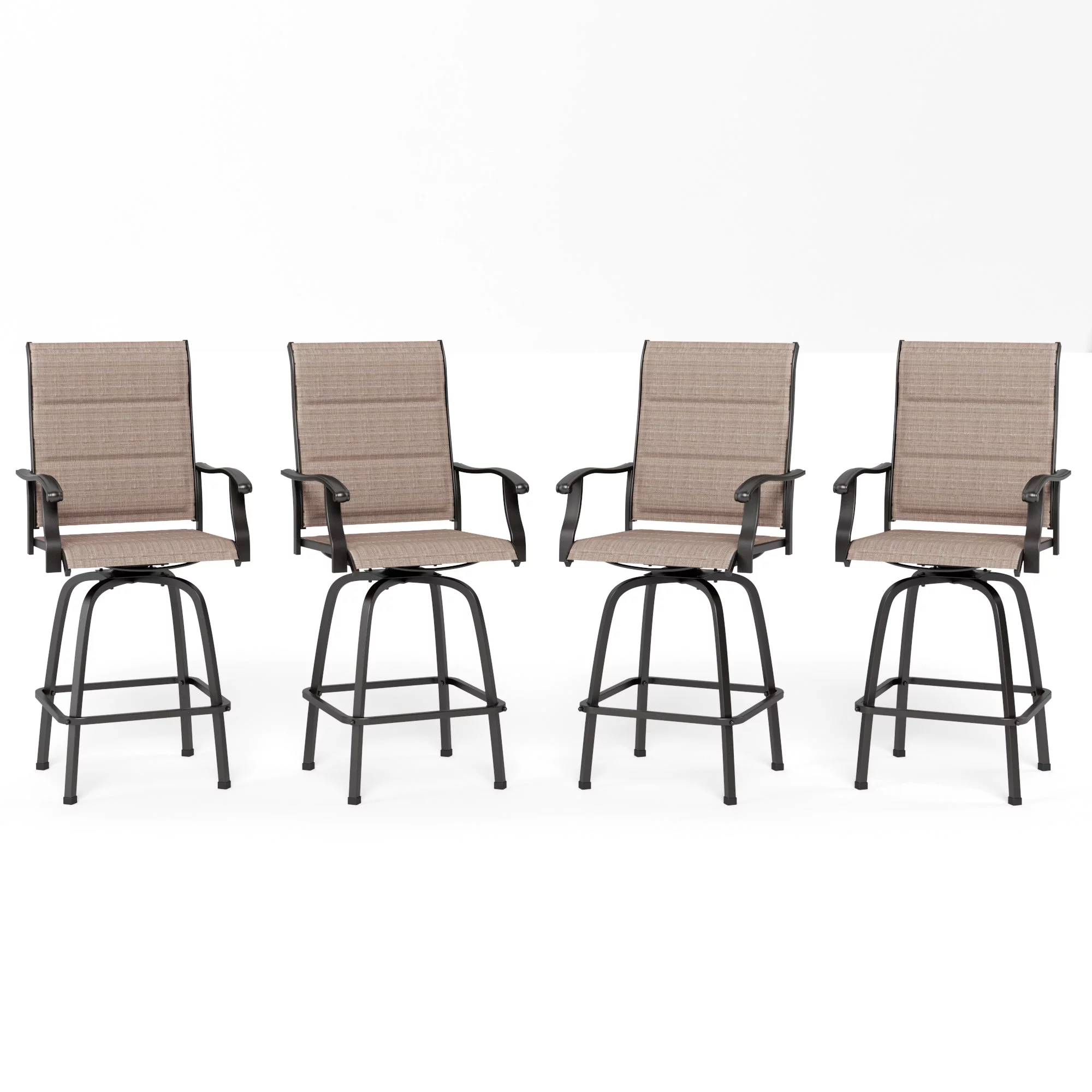 Sophia & William 4PCS Outdoor Metal Swivel Bar Stools Patio Height Chairs with Pad