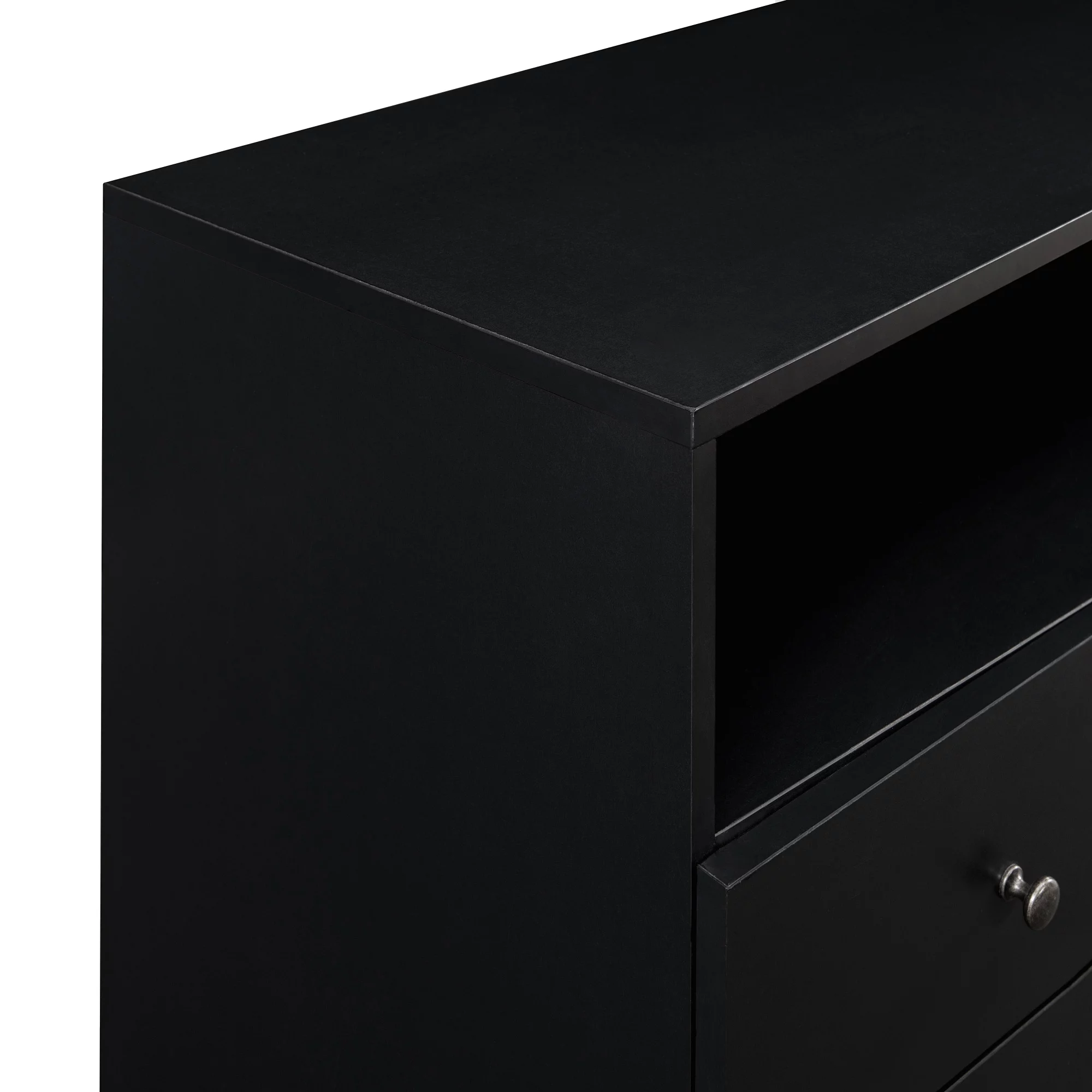 Walker Edison Mid-Century Modern 3-Drawer Sideboard, Solid Black