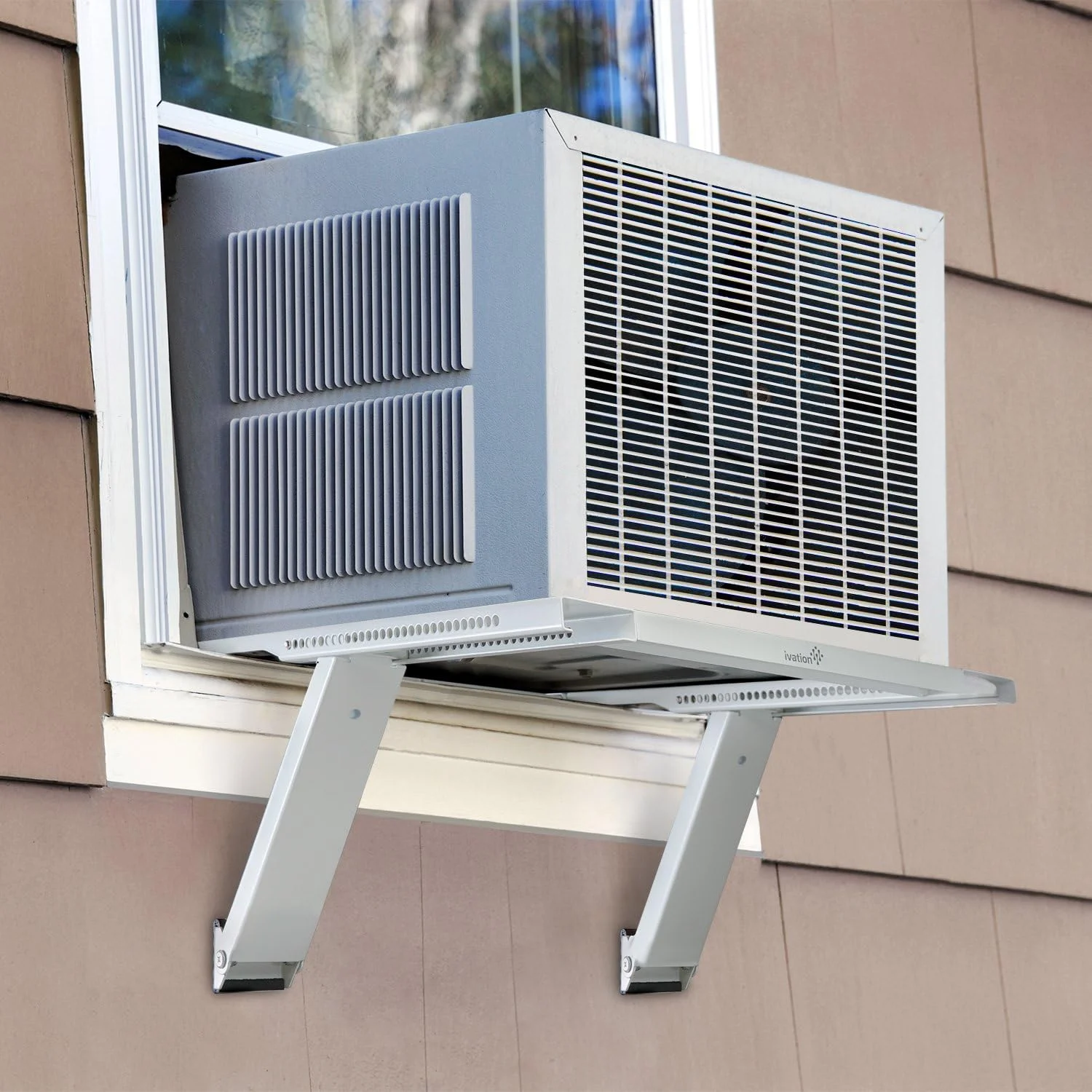 Air Conditioner Support Bracket, No Tools or Drilling Required – Easy to Install Universal Window AC Mount – Heavy Duty Steel, Holds Up to 200lbs – Fits Single Or Double Hung Windows