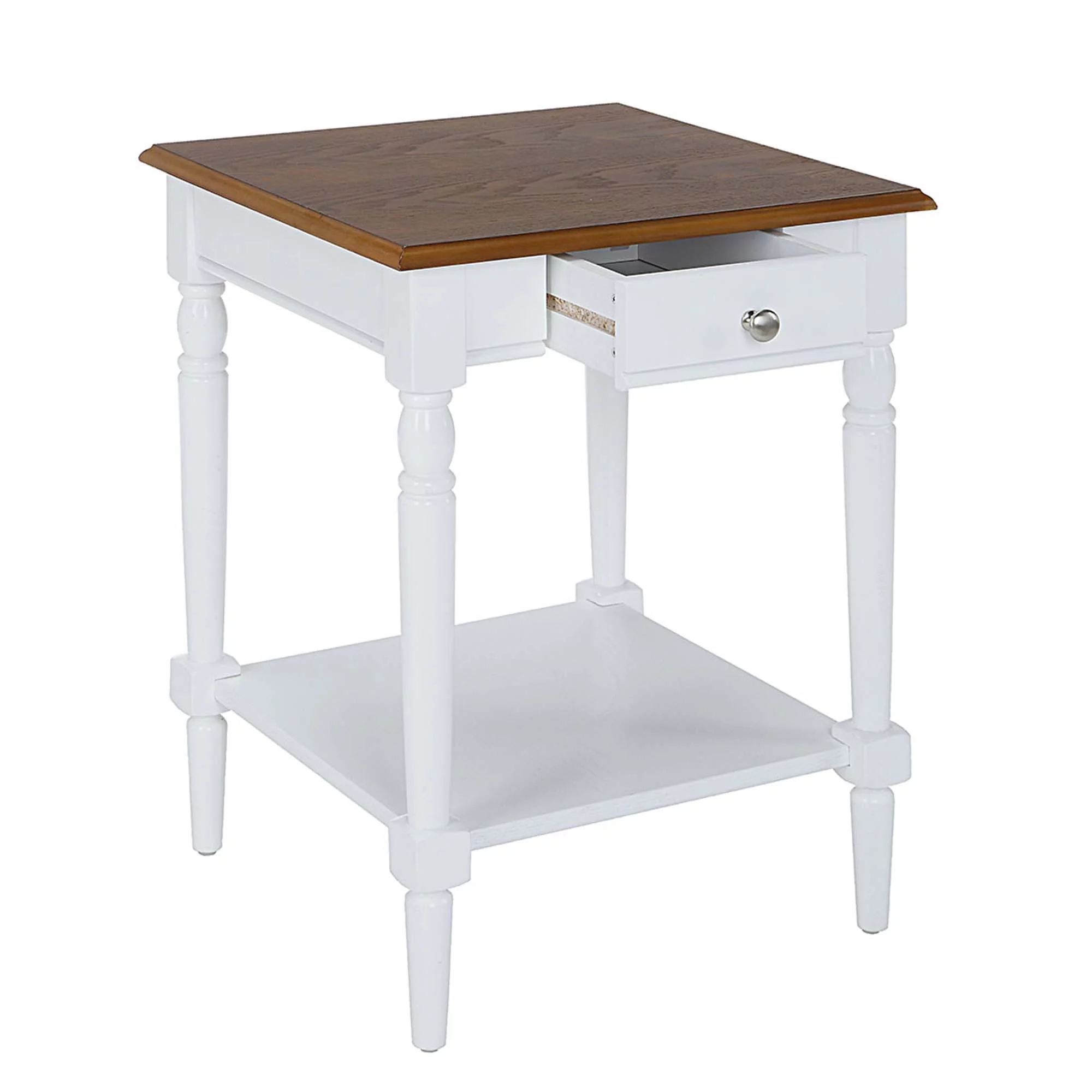 French Country 1 Drawer End Table with Shelf