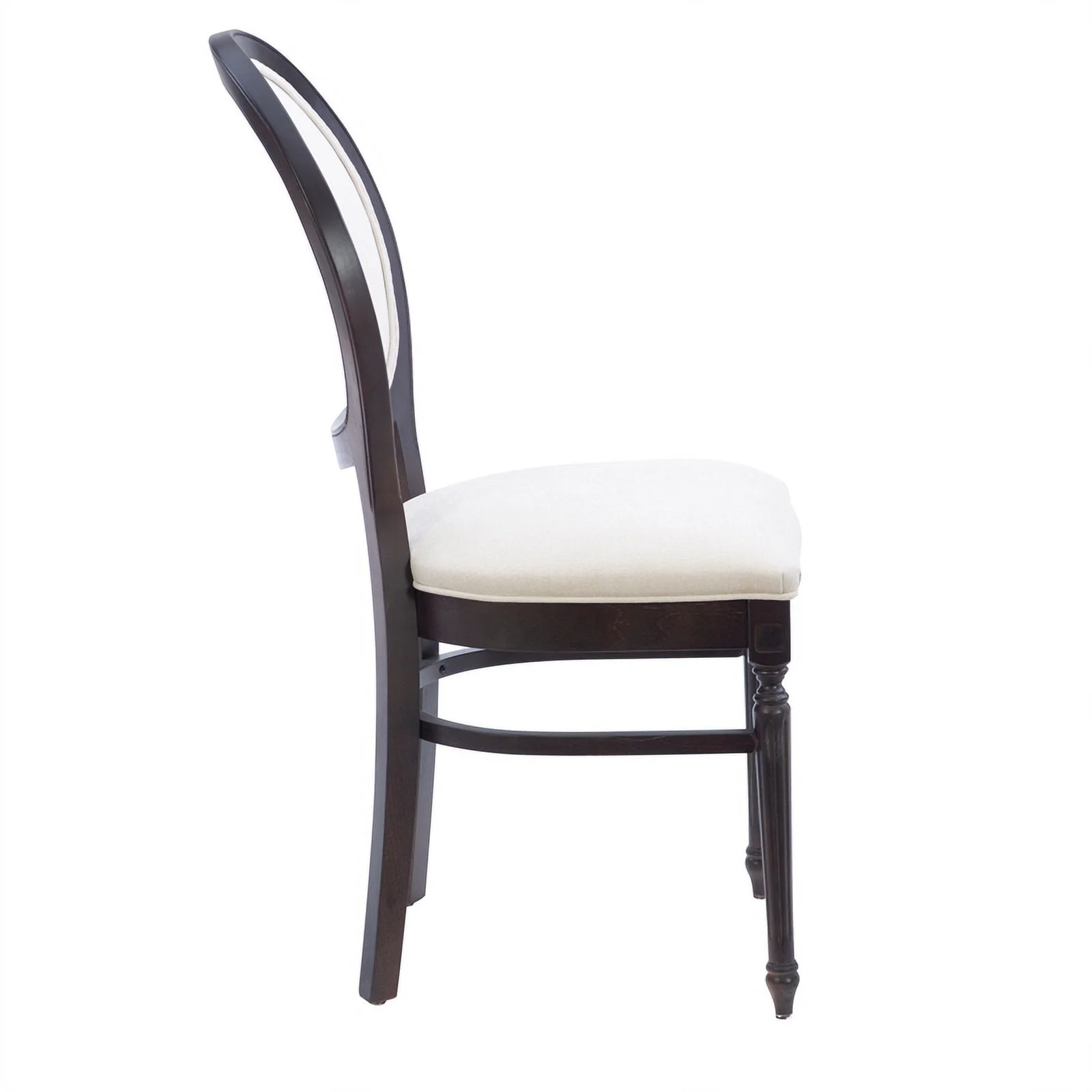 Pemberly Row Beechwood Set of 2 Padded Back and Seat Side Chairs in Dark Brown