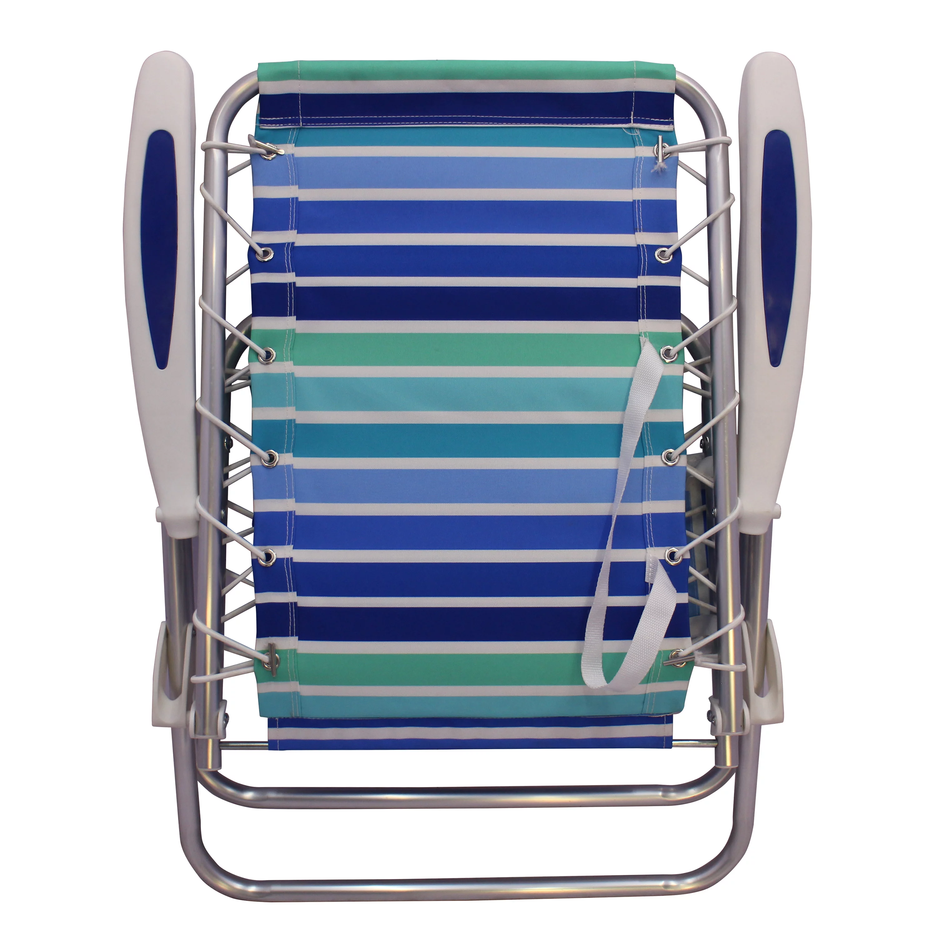 2-Pack Mainstays Reclining Bungee Beach Chair Blue & Green Stripe
