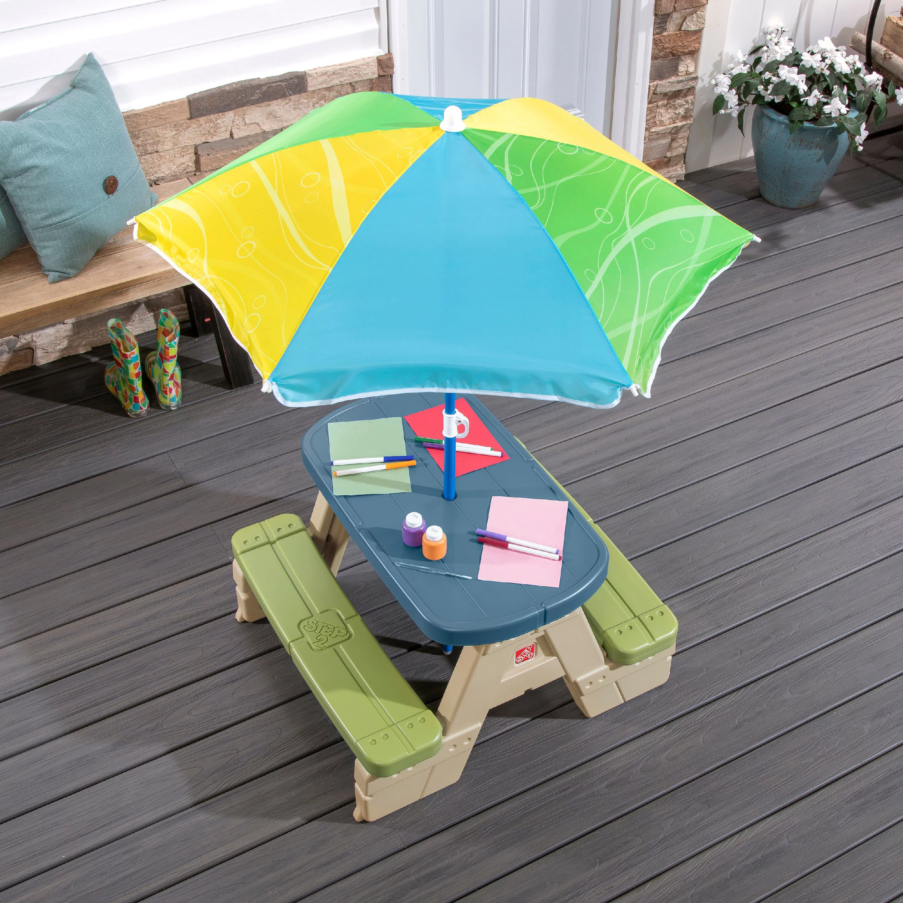 Step2 Sit & Play Kids Picnic Table with Umbrella