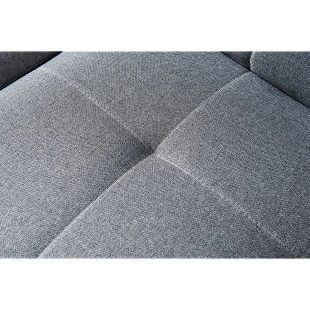 ZJbiubiuHome Convertible Sofa Bed Futon with Solid Wood Legs Linen Fabric Grey