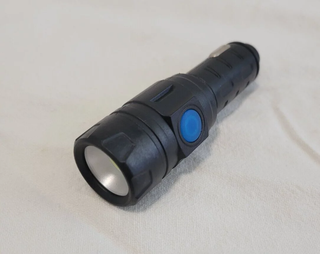LED Flashlight Compact Mini Super Bright Car Cigarette Lighter Rechargeable 12V