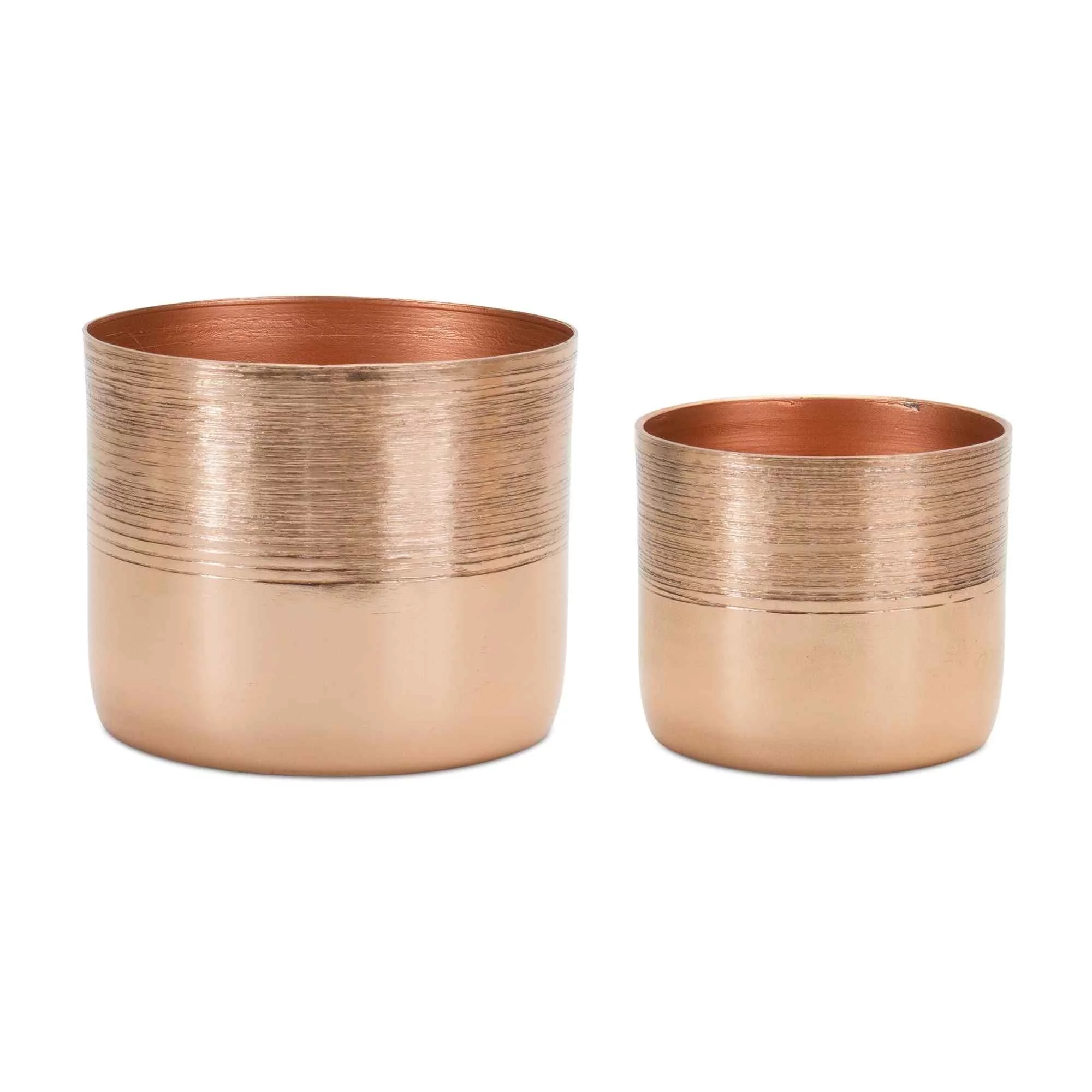 Melrose International Etched Copper Metal Planter (Set of 2)
