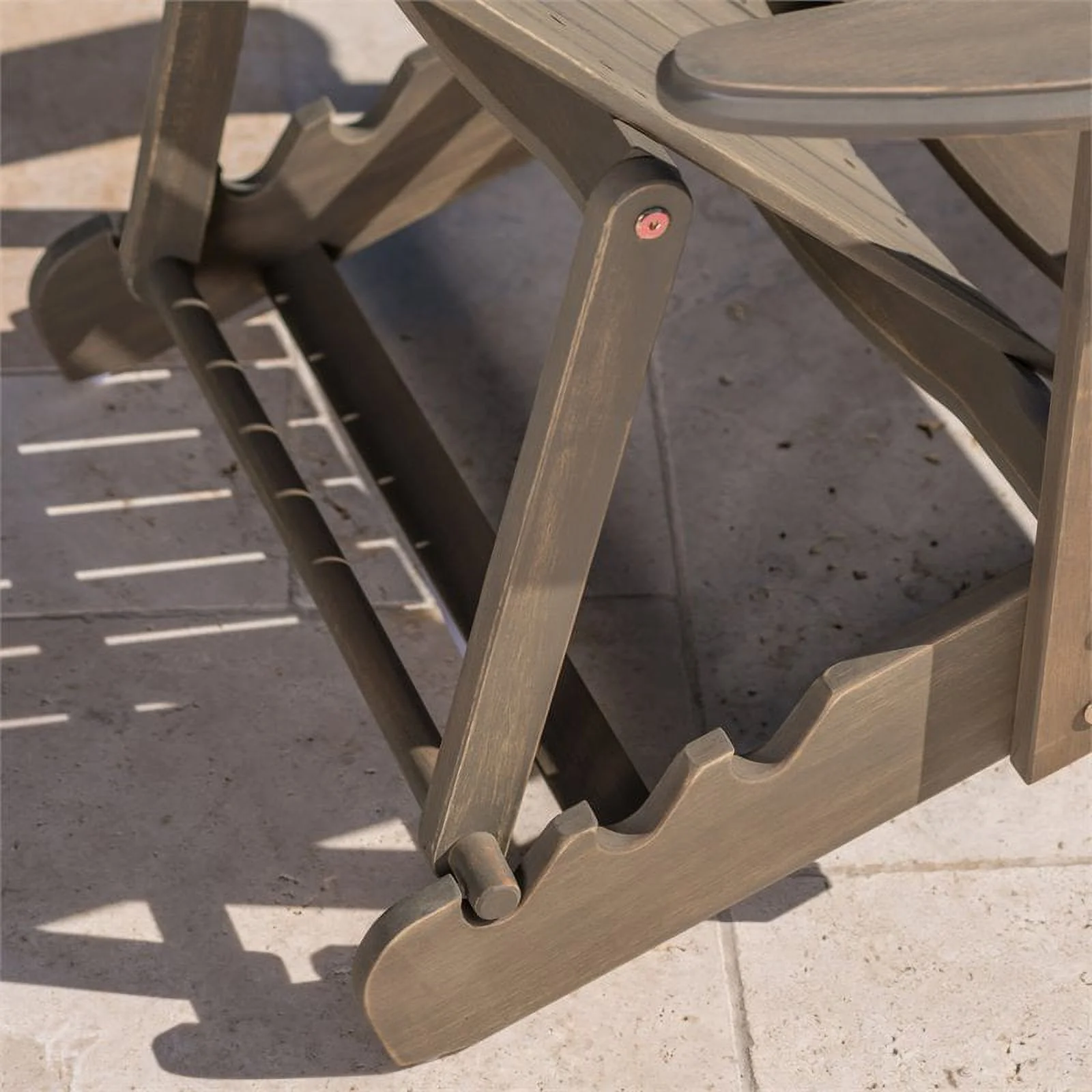 Noble House Hayle Reclining Wood Adirondack Chair w/Footrest (Set of 2) Grey