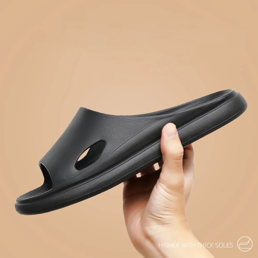 Men Shower Slippers Bathroom Sandals, Quick Drying Shower Shoes Men Shower Shoes Slide Sandals, Black