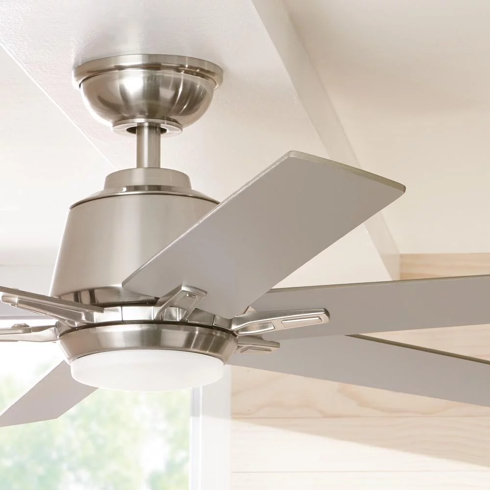 Kensgrove 54 in. Integrated LED Brushed Nickel Ceiling Fan with Light and Remote Control