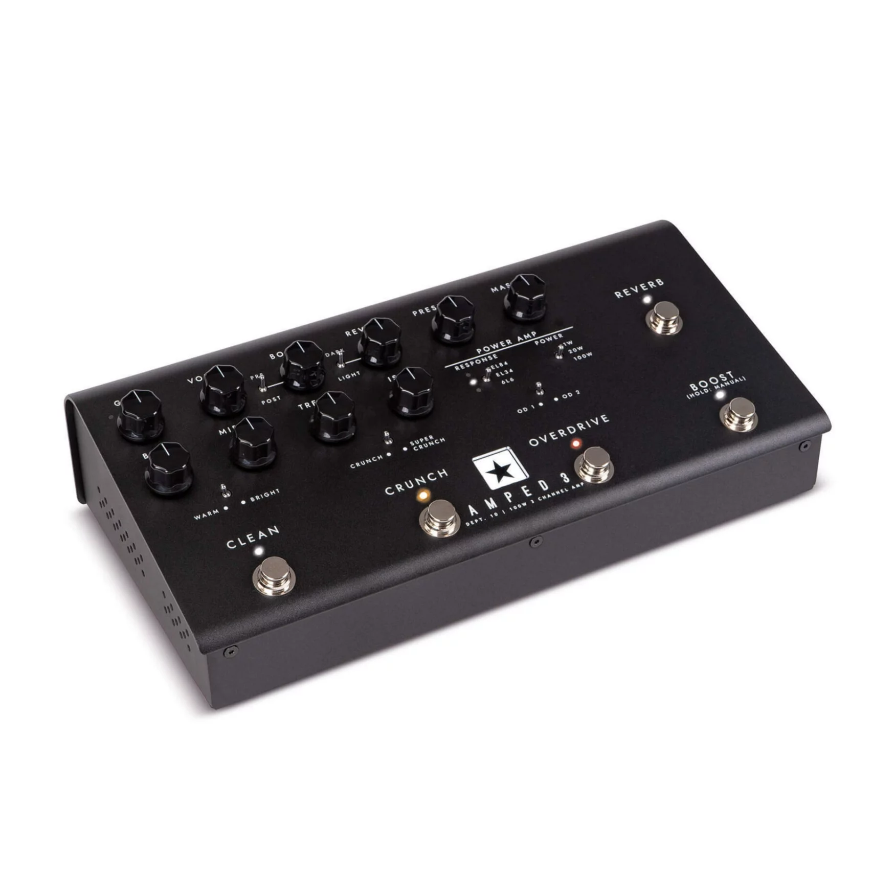 Blackstar AMPED3 Electric Guitar Effect Power Amplifier Pedal, Black