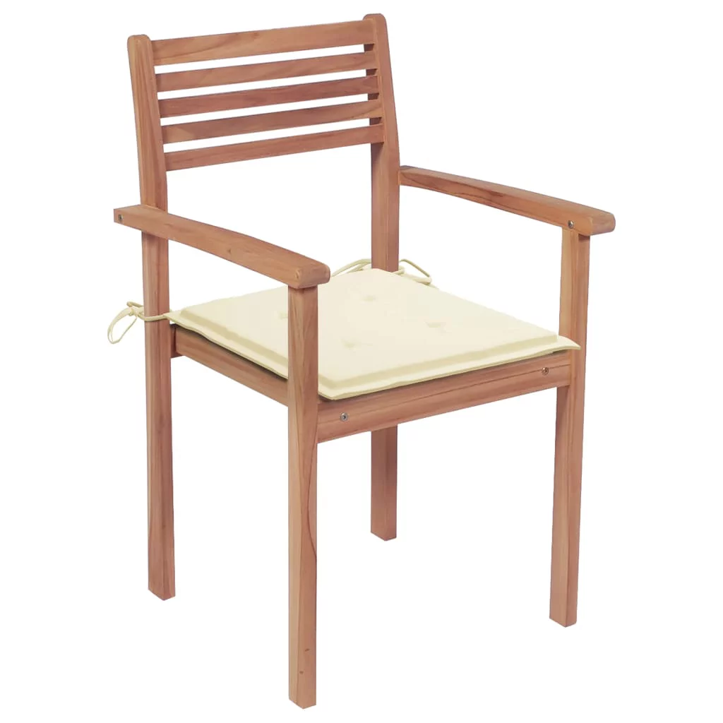 moobody Patio Chairs 4 pcs with Cushions Solid Teak Wood