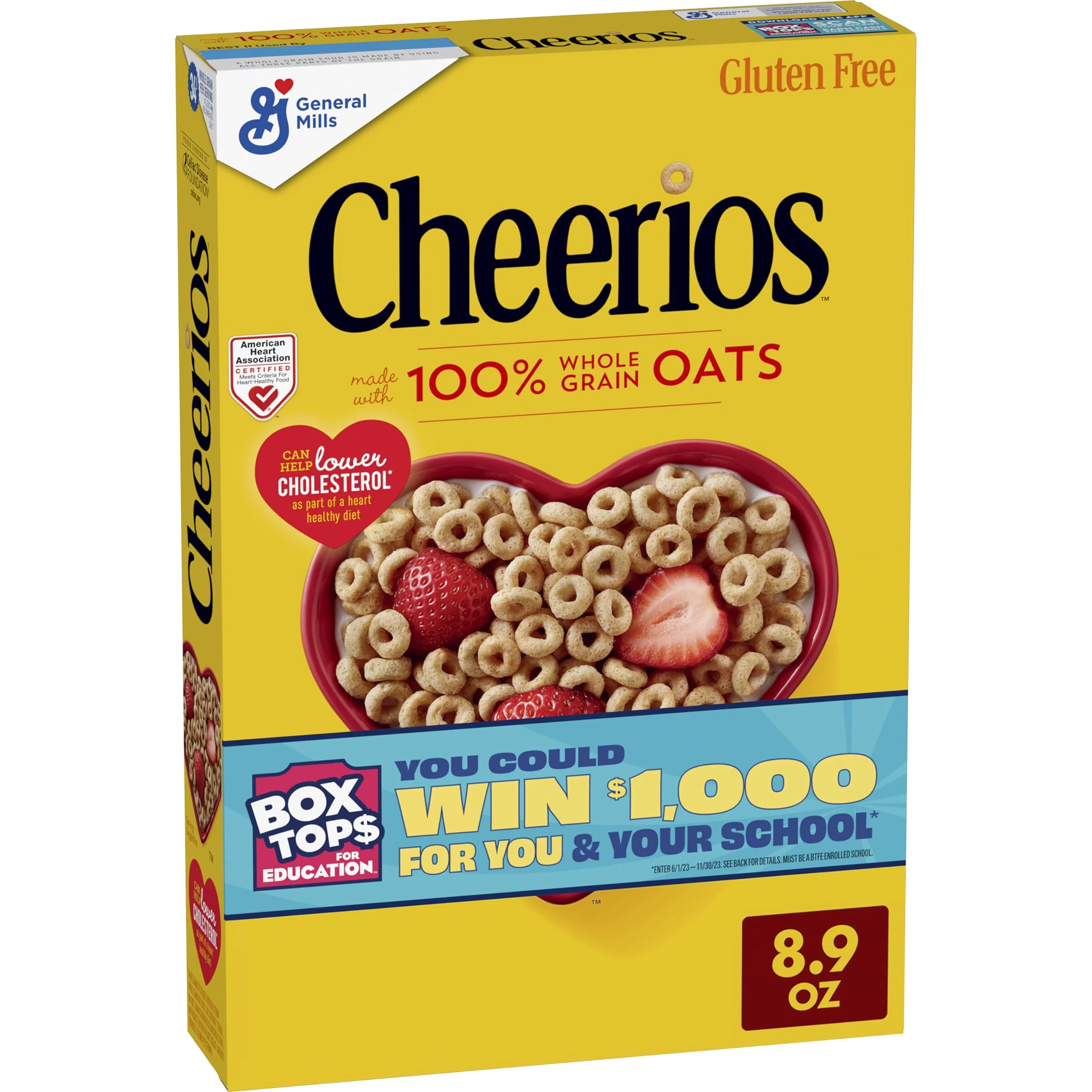 Cheerios Heart Healthy Cereal, Gluten Free Cereal With Whole Grain Oats, 8.9 Oz