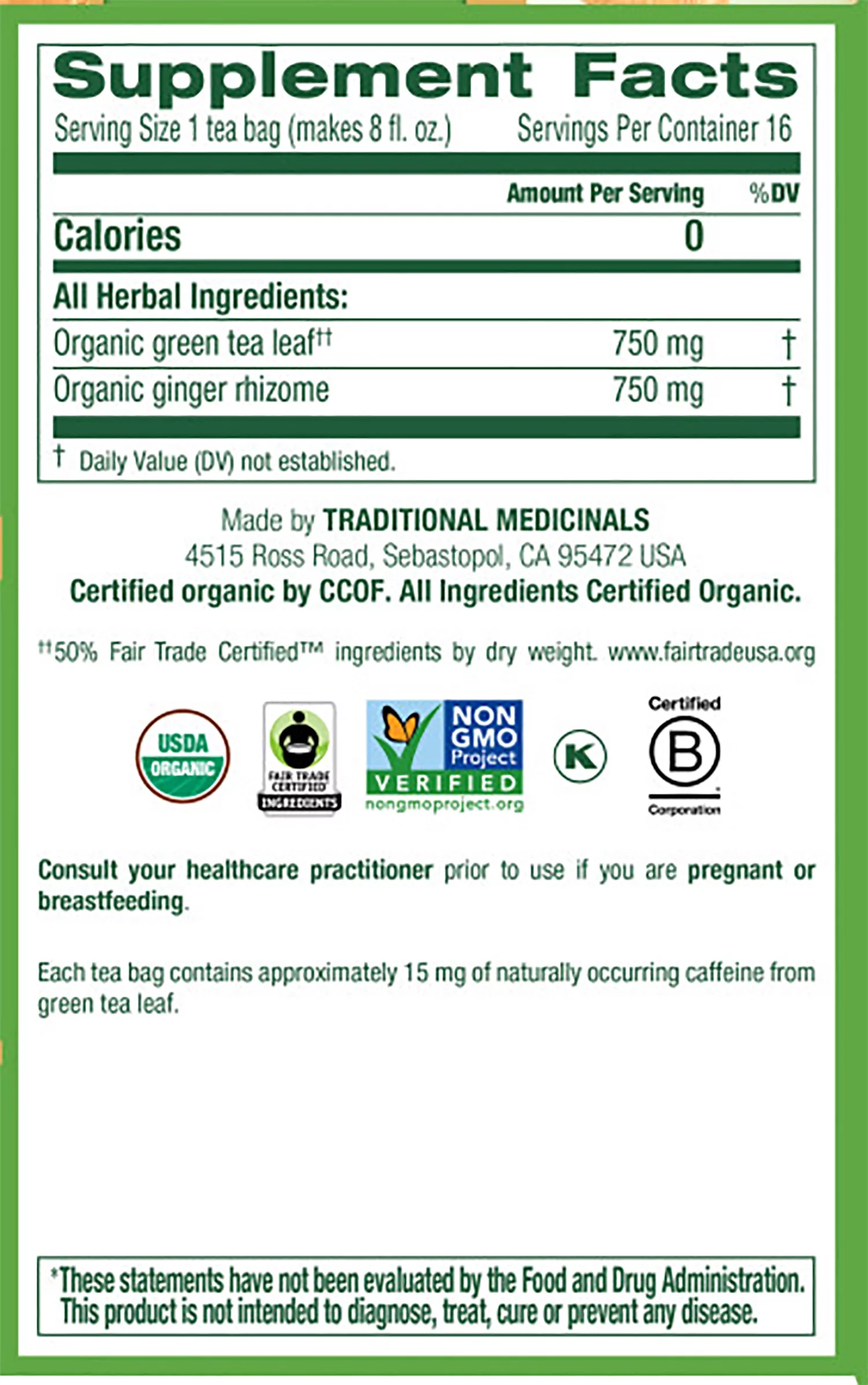 Traditional Medicinals Green Tea Sampler Variety Pack (3 ct)