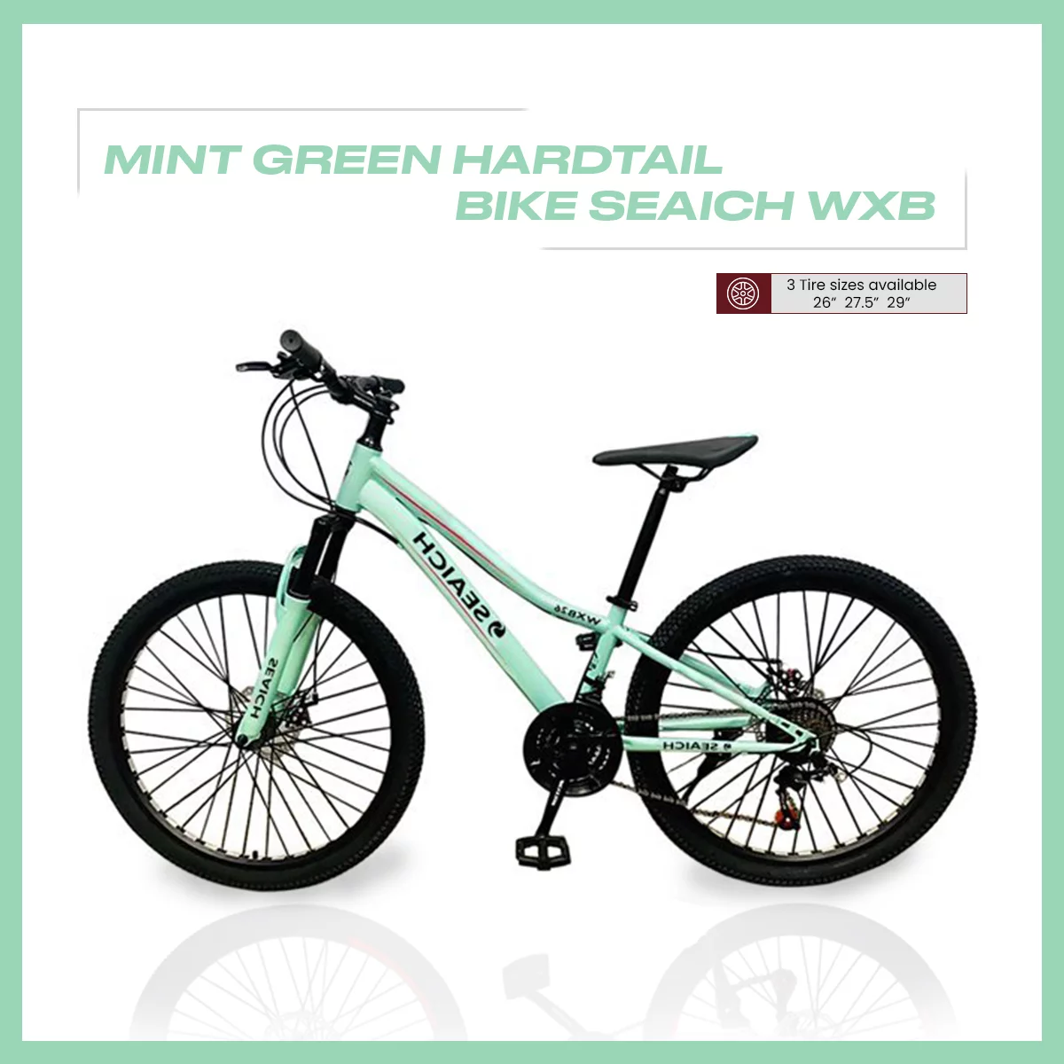 Mint Green Hardtail Bike SEAICH WXB 26