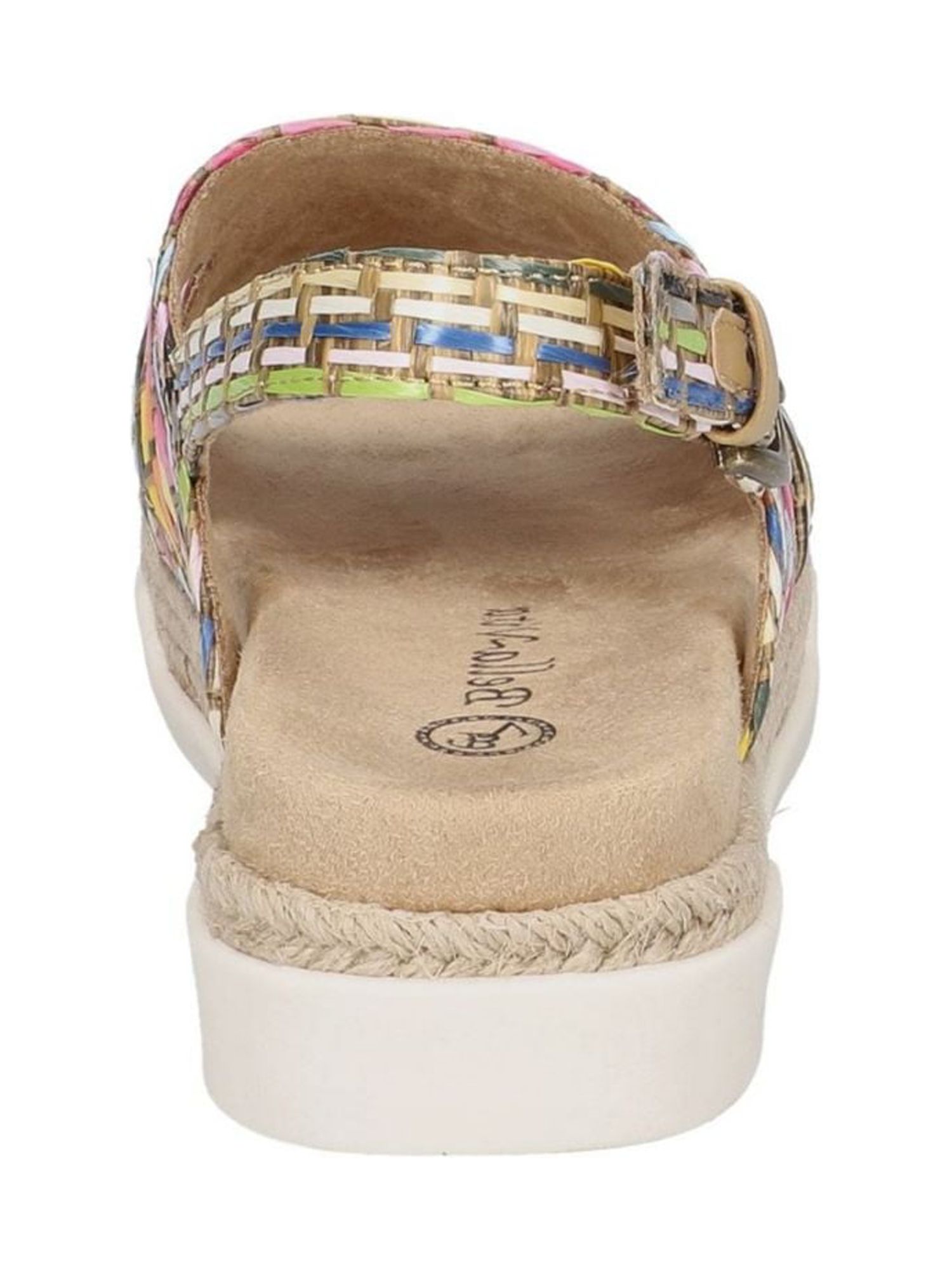 BELLA VITA Womens Beige Colorblock Adjustable Kato Round Toe Buckle Slingback Sandal 7.5 M