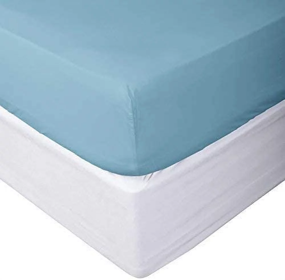 Alive Pixels Flat Sheet Blue Solid 100% Cotton 1Pc Top Sheet 800TC (King, Blue)