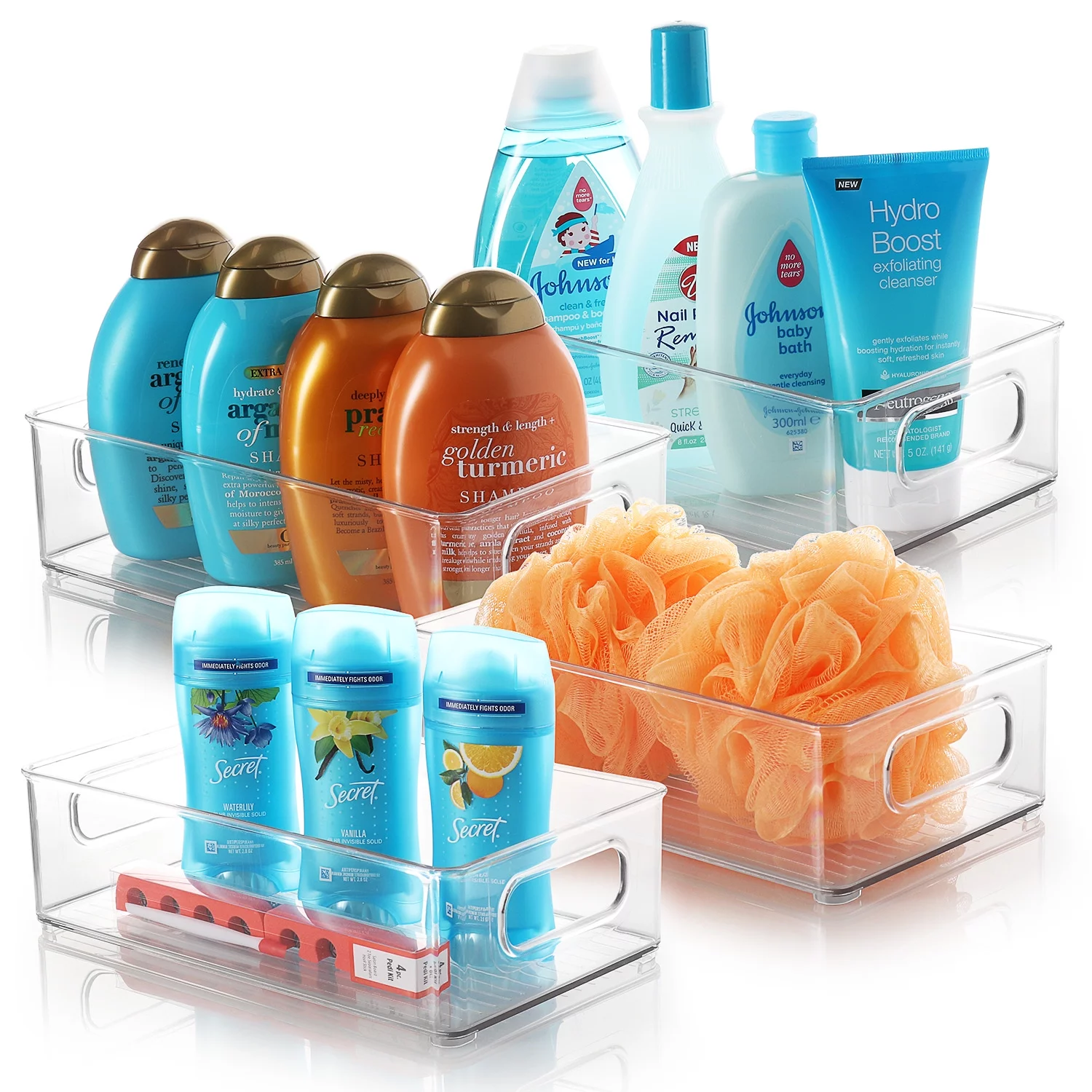 StorageBud Clear Storage Bins , 10X6X3