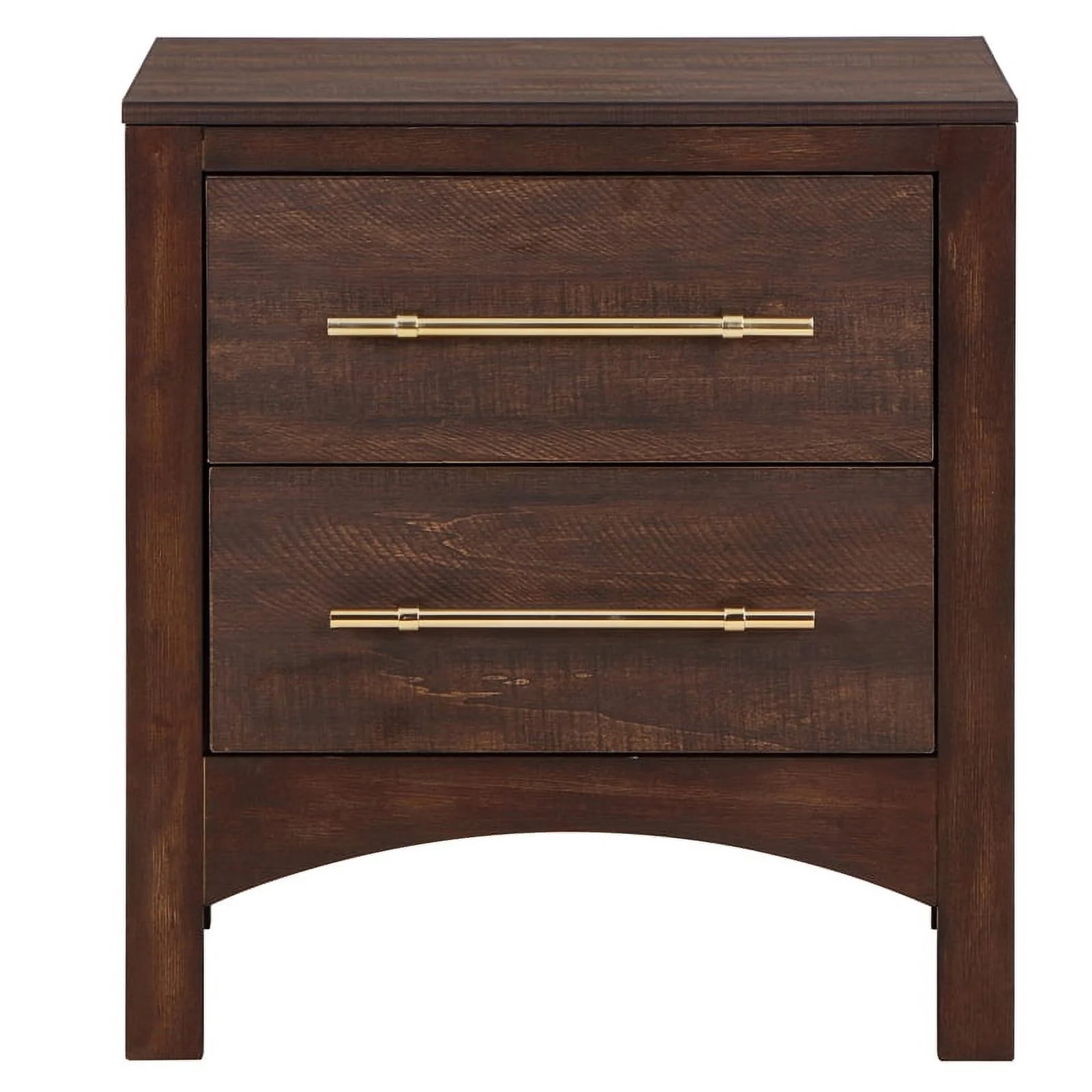 Home Square 3-Piece Set with 2 Nightstands and 5-Drawer Chest in Walnut