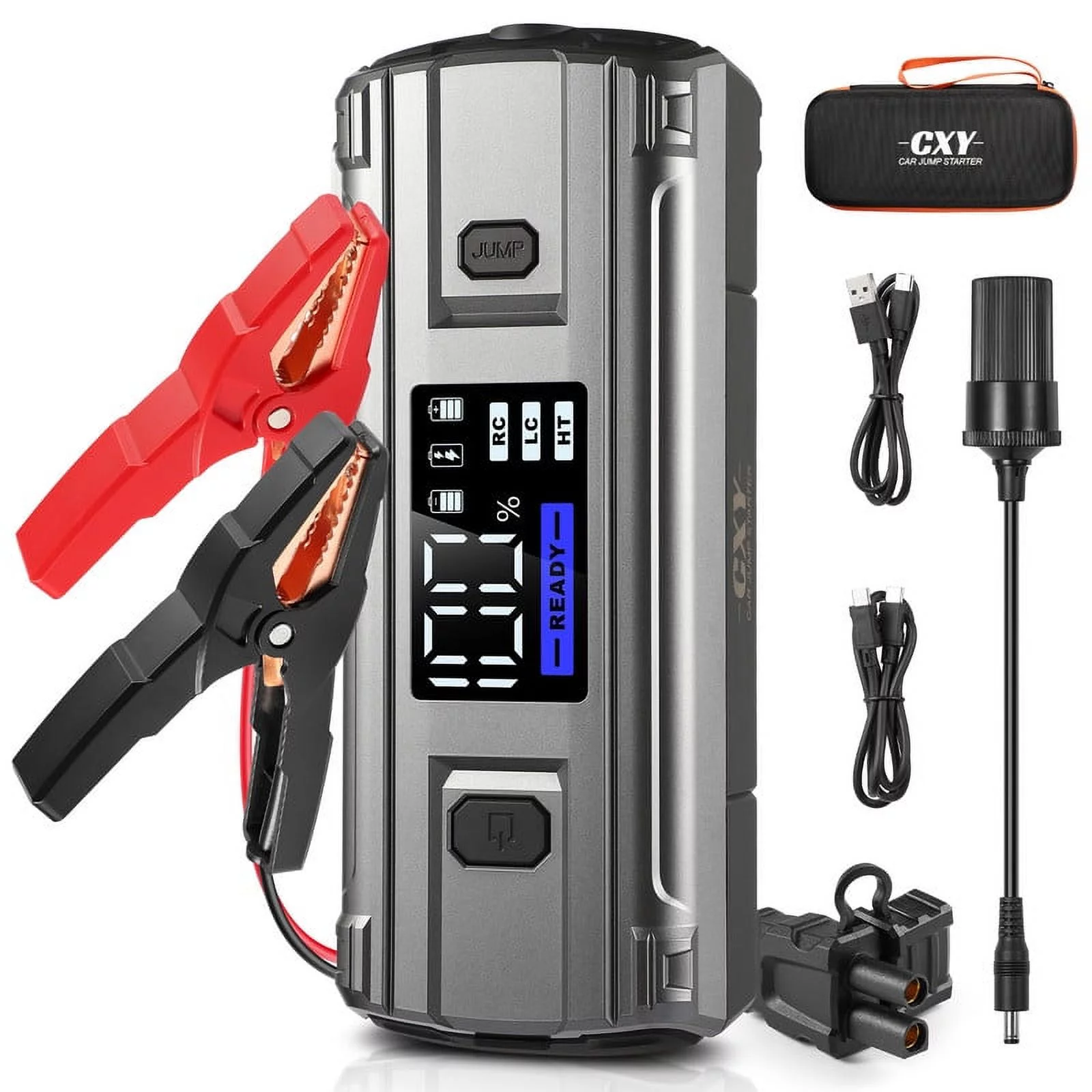 Cxy T13 1500A Jump Starters, PD 65W In/Out Fast Charging 12V Car Battery Booster Pack for up to 7.0L Petrol or 5.0L Diesel Engines