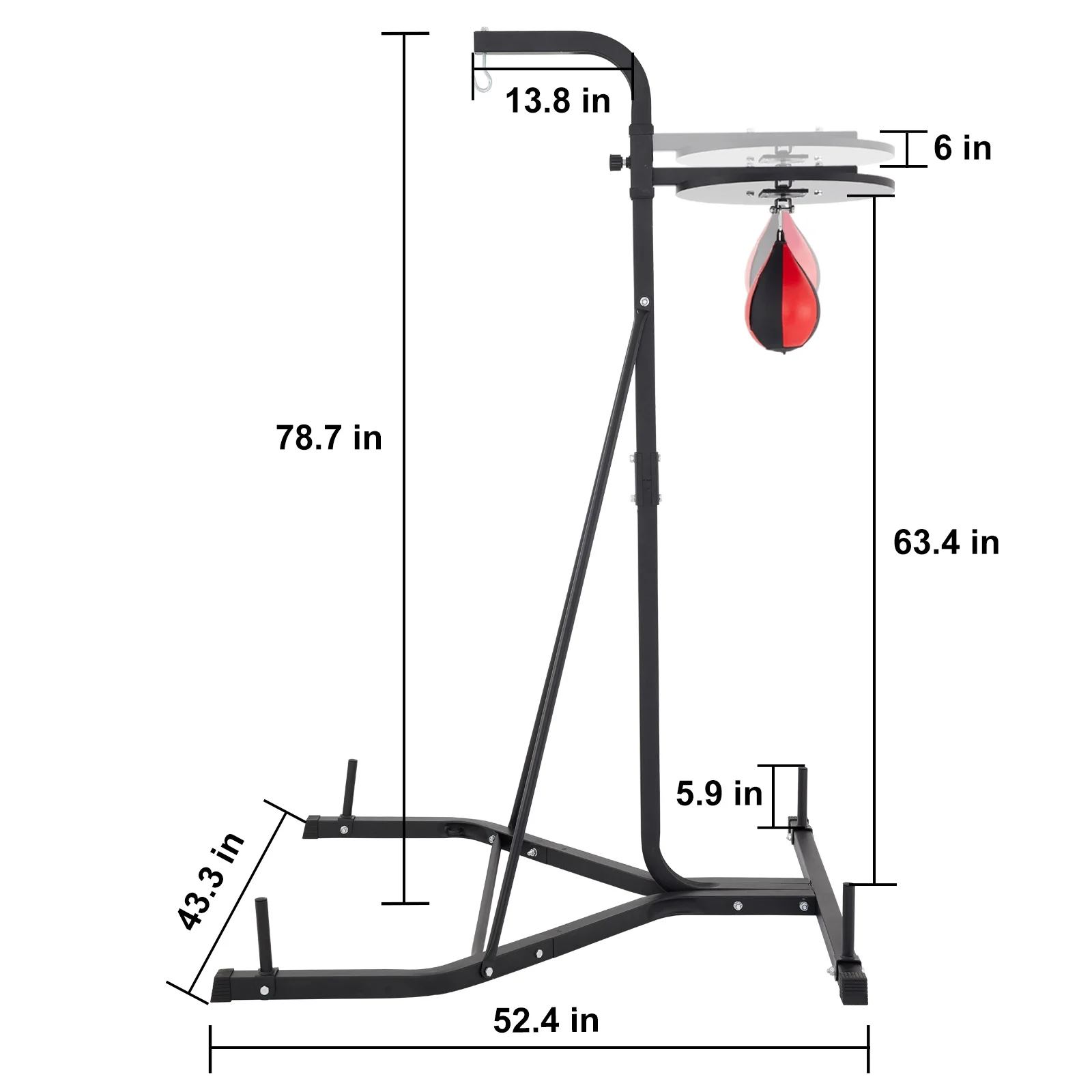SKYSHALO Free Standing Boxing Bag Stand,Unisex Boxing Set, Punching Ball,Boxing Punching Speed Ball,Boxing Bag with Boxing Rack, Foldable Single Station Heavy Bag Stand