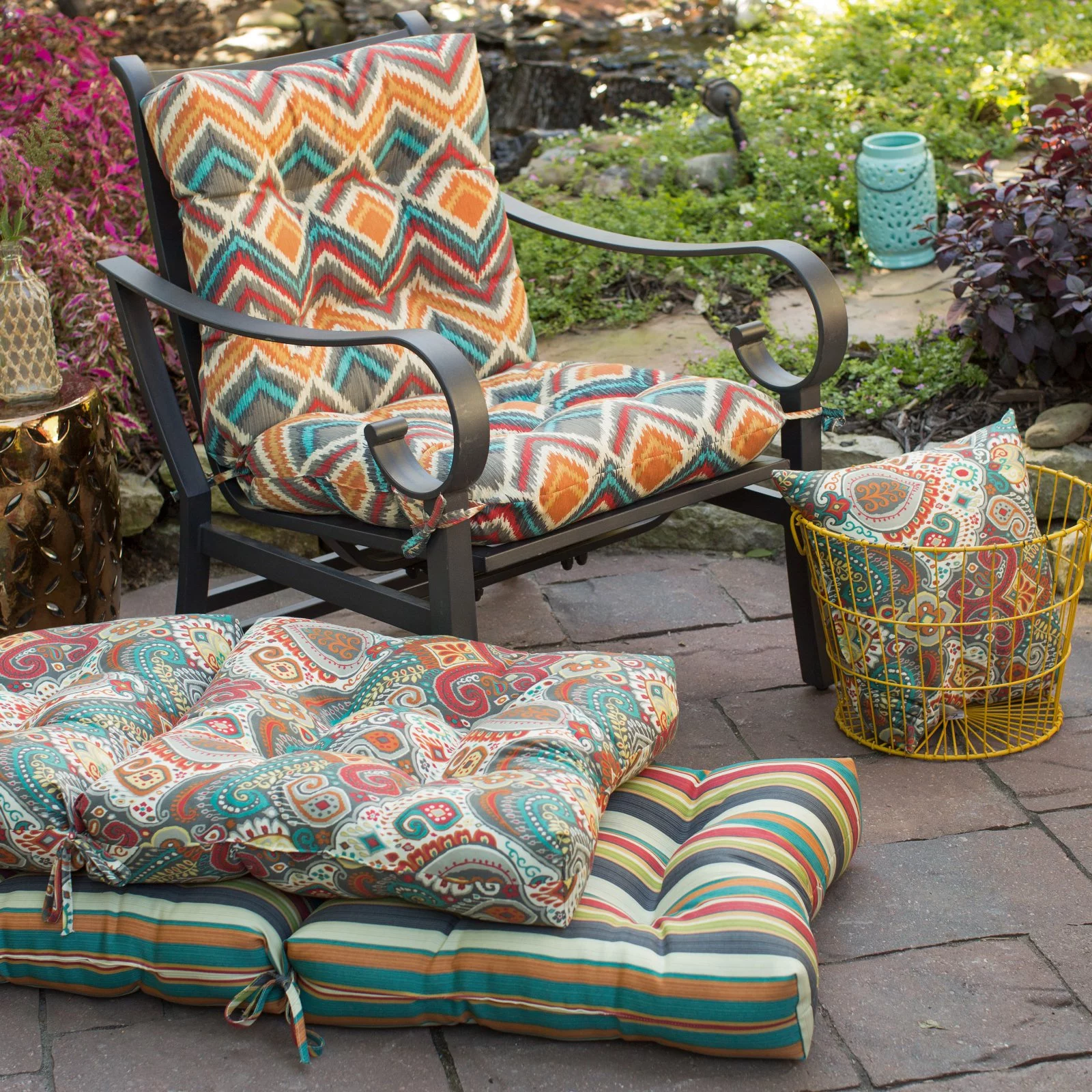 Greendale Home Fashions Asbury Park 42 x 21 in. Outdoor Reversible Tufted Chair Cushion