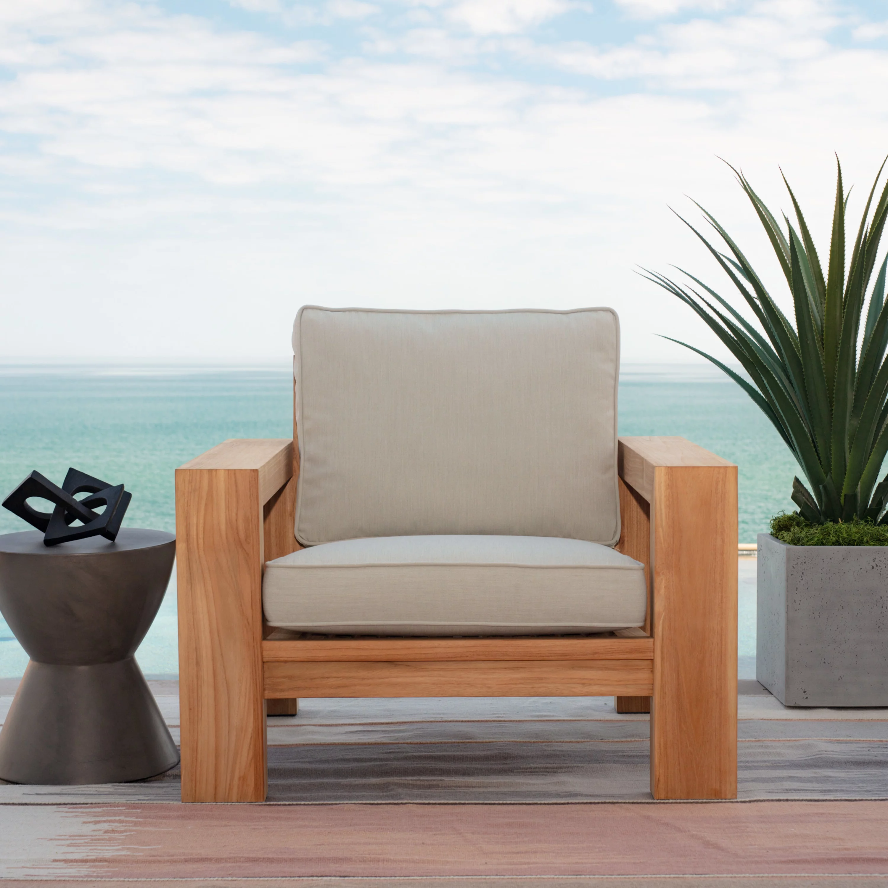 Arden Selections Oasis Outdoor Deep Seating Cushion Set 26 x 24, Light Grey