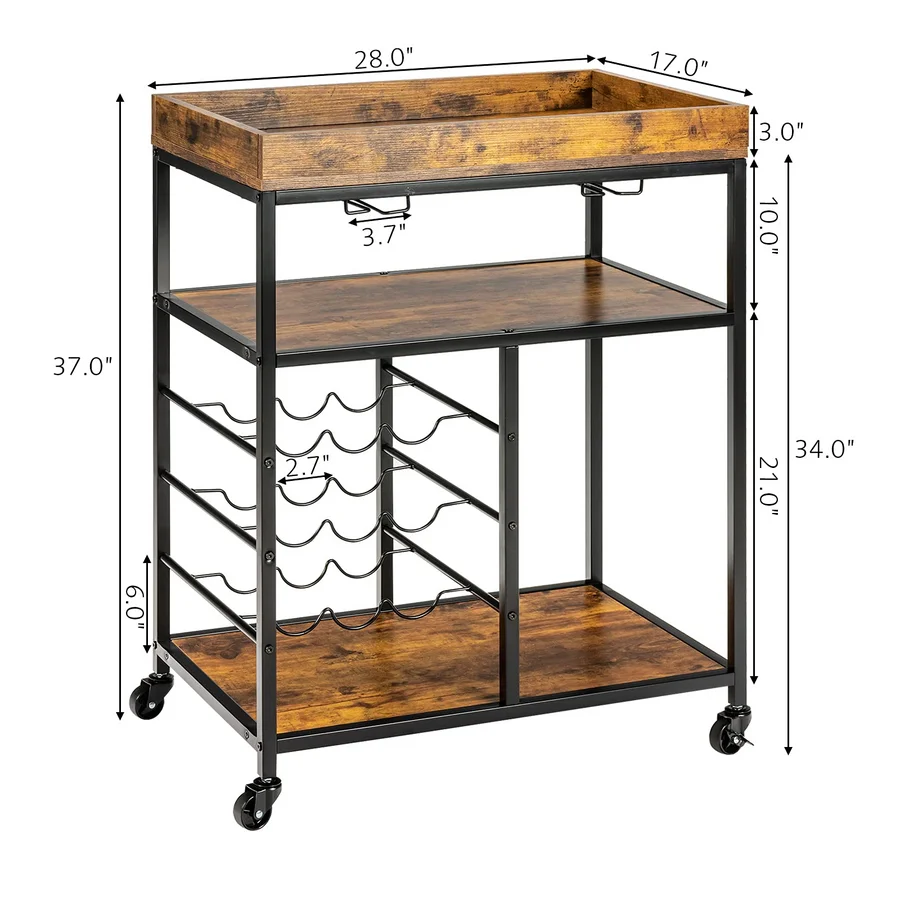 Vintage 3-Tier Food Stand Shelf - Space-saving Style