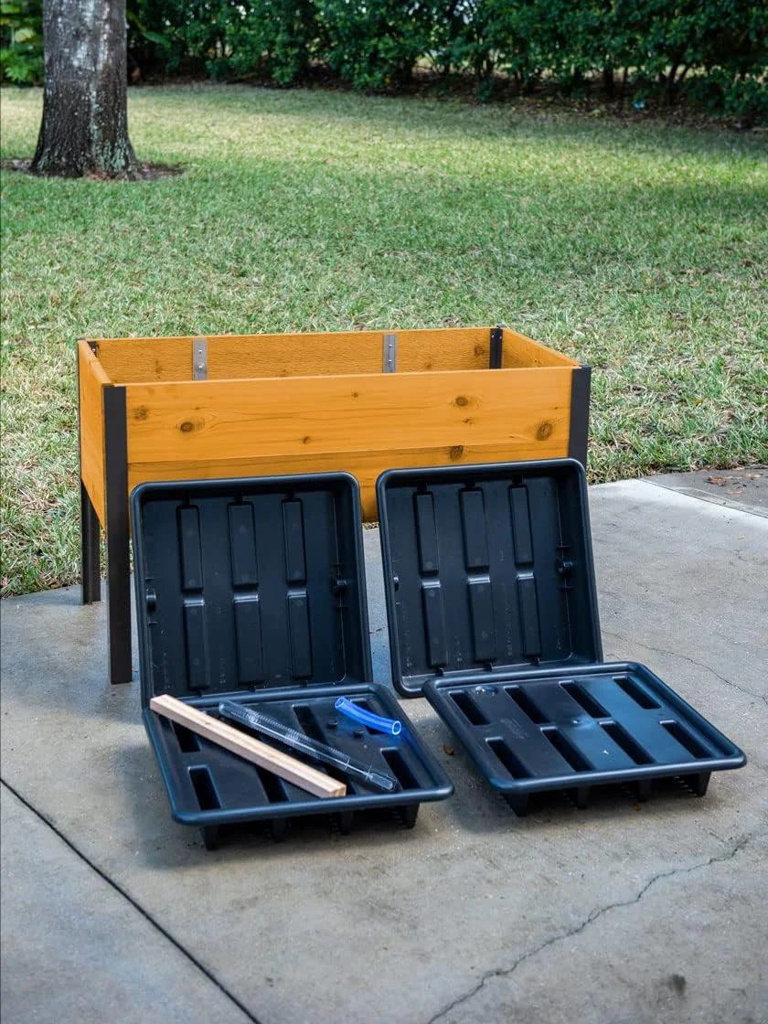 Self Watering Planter Insert for Raised Planter Box | Water Reservoirs Fits 2ft X 4ft Elevated Garden Bed for Outdoor Vegetables Herbs & Flower Growing