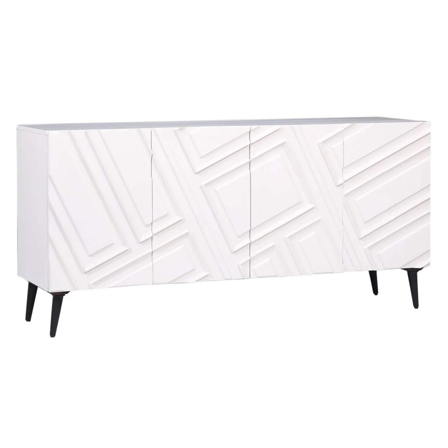Coast to Coast Ganawick White Transitional Four Door Credenza