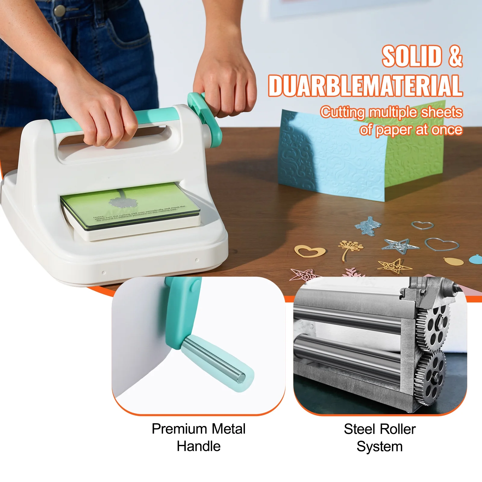 SKYSHALO Die Cutting & Embossing Machine for Arts & Crafts, 6 Inch Portable Manual Cut Machine, Scrapbooking & Cardmaking Tools, Perfect for Invitations, Birthday Cards, Greeting Cards