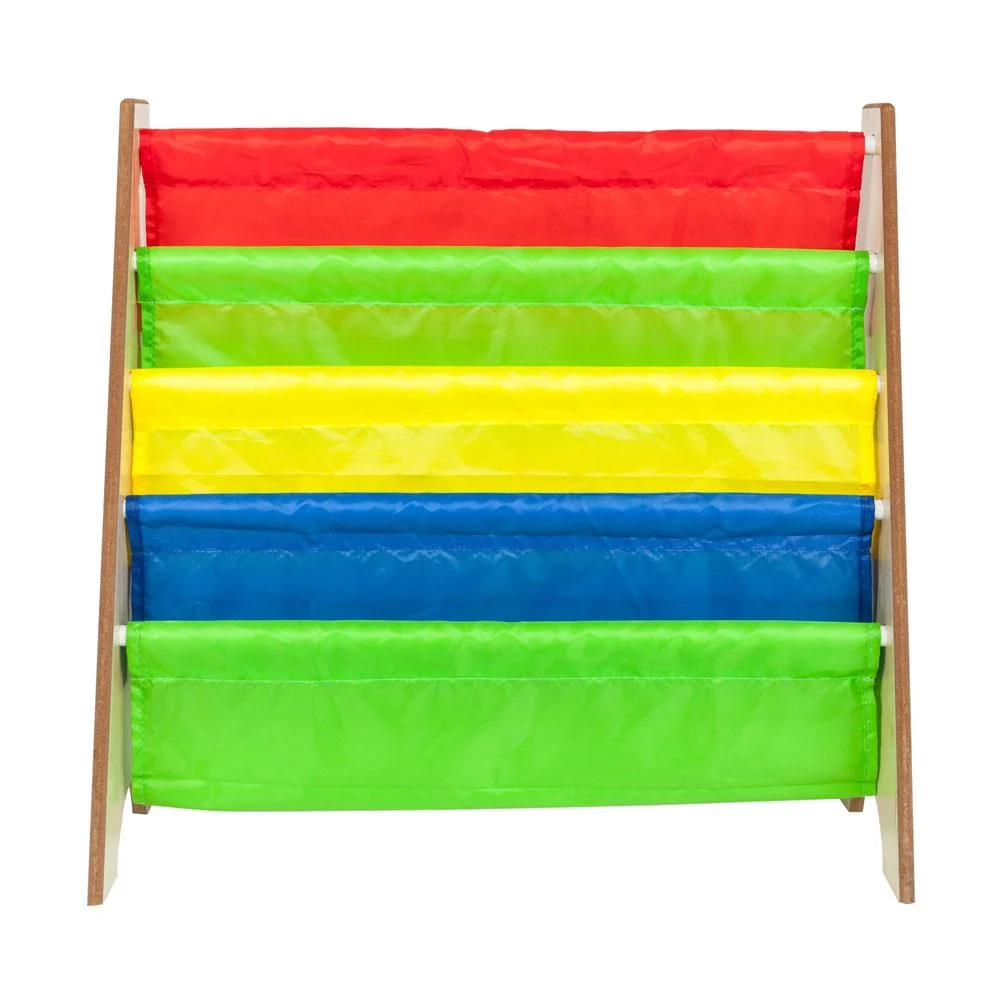 UBesGoo Rainbow Color Kids Book Magazine Shelf Storage Rack Bookcase Holder Wood Color