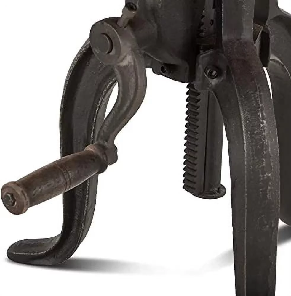 NACH Mango Wood/Cast Iron Crank Side Table, 18